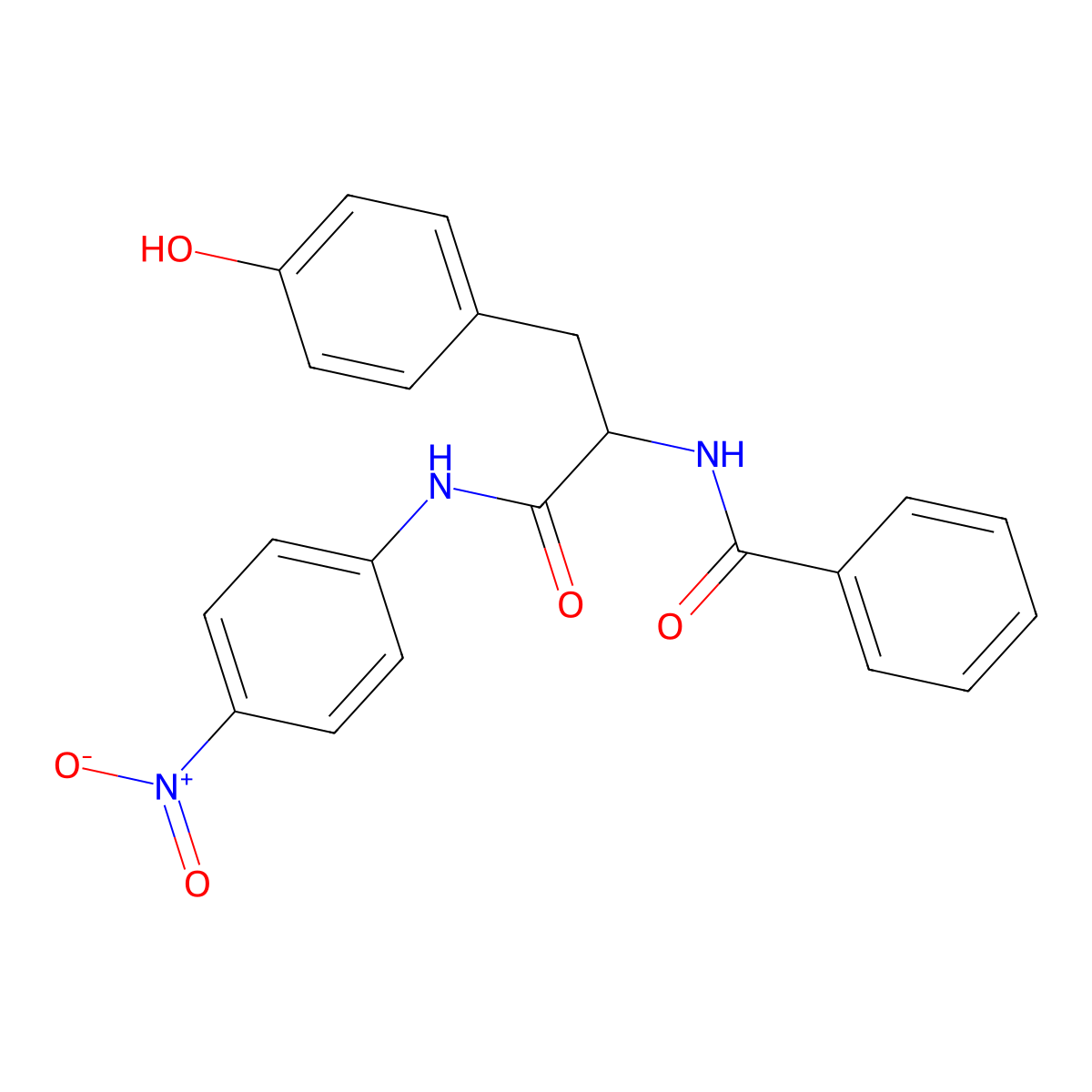 Benzoyltyrosine 4-nitroanilide molecular structure, CAS 6154-45-6