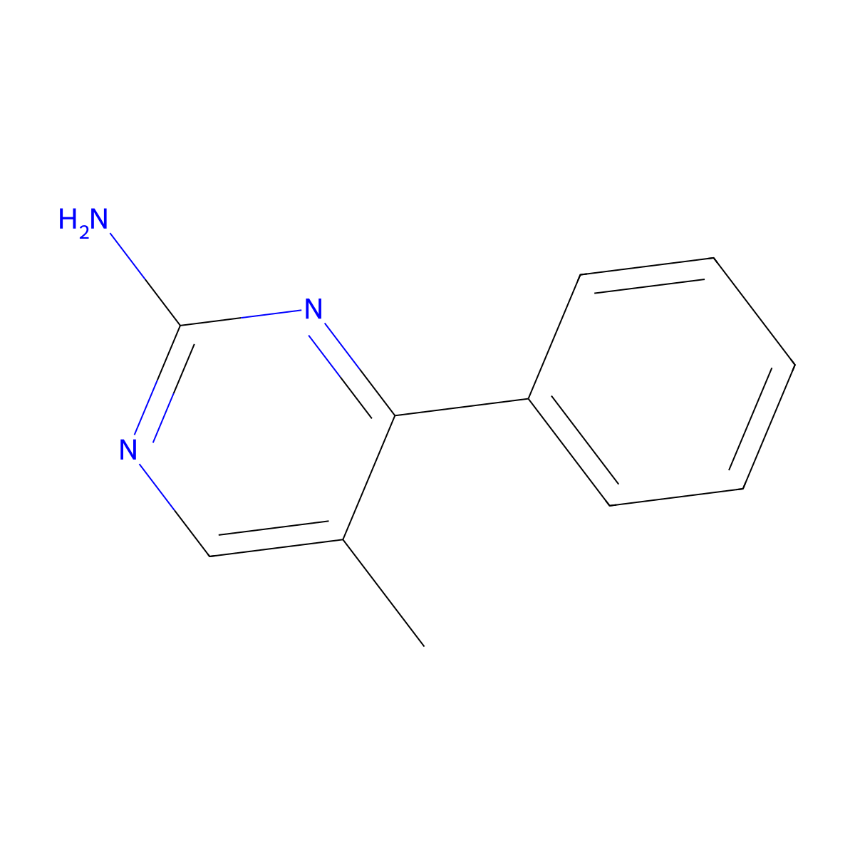 5-Methyl-4-phenylpyrimidin-2-amine molecular structure, CAS 61541-77-3
