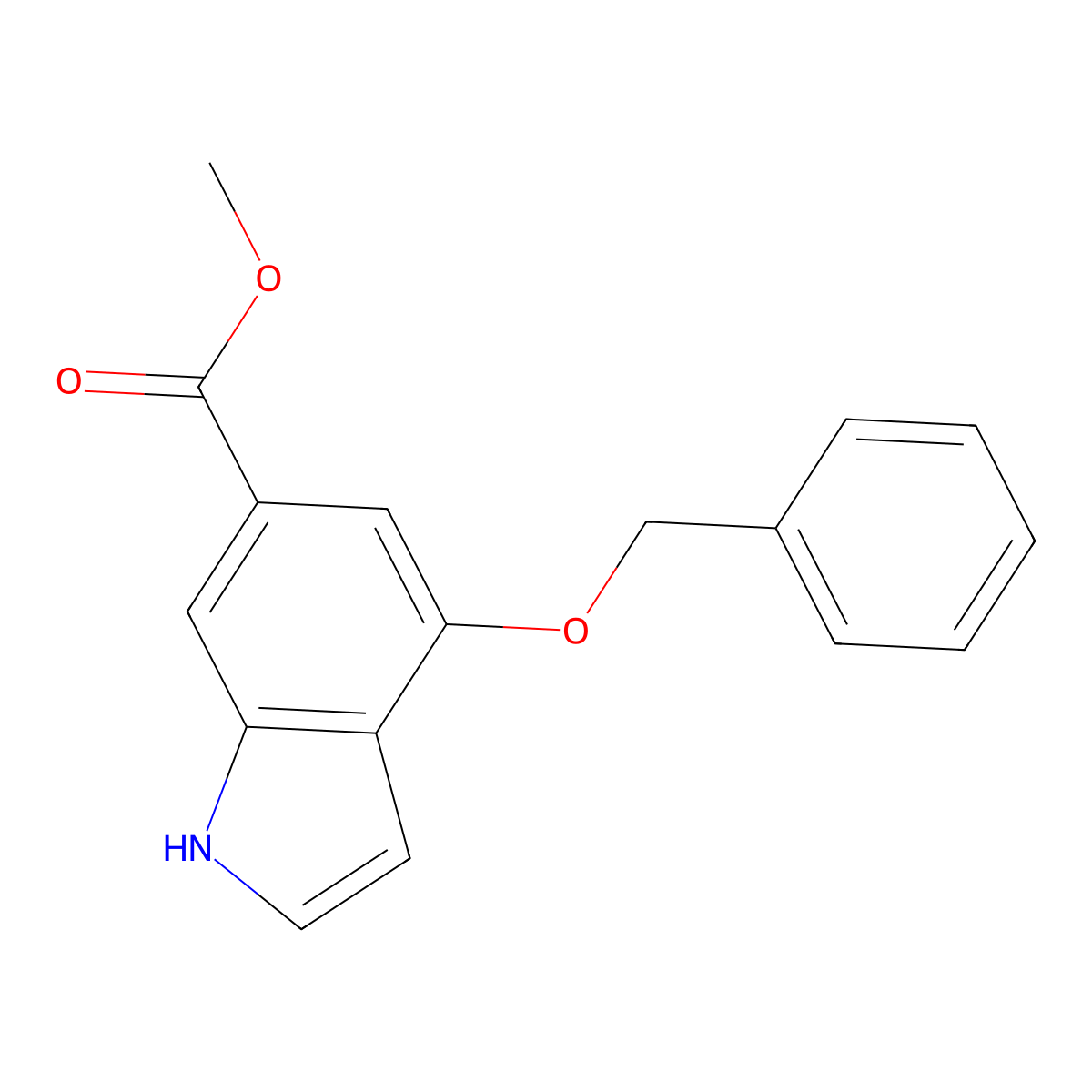 Methyl 4-(benzyloxy)-1H-indole-6-carboxylate molecular structure, CAS 61545-36-6