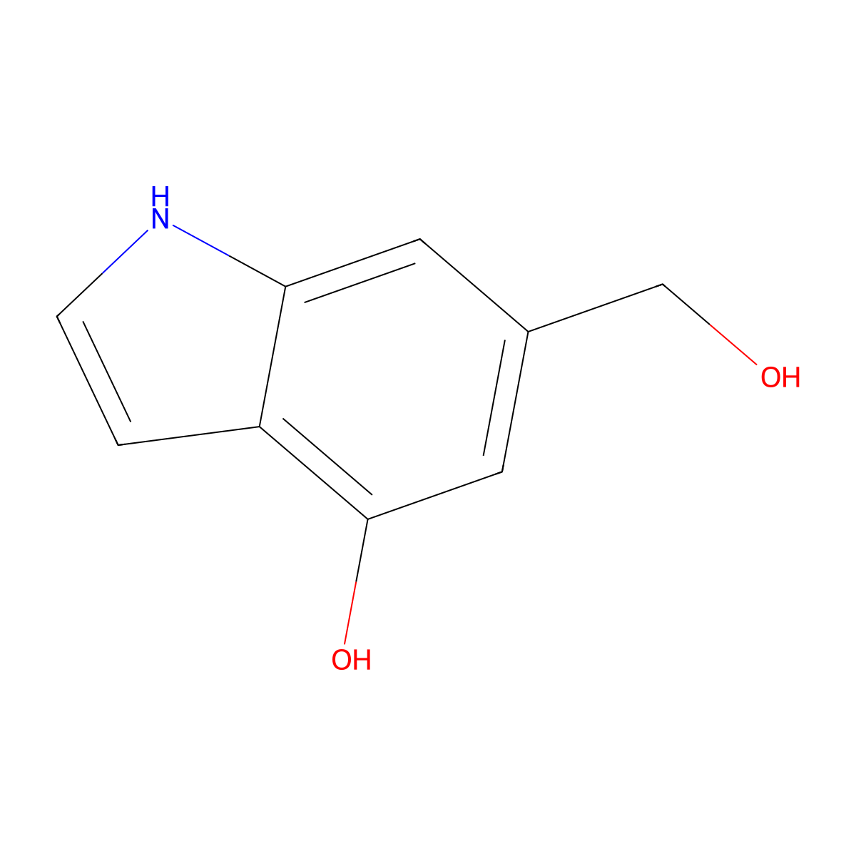 6-(Hydroxymethyl)-1H-indol-4-ol molecular structure, CAS 61545-38-8