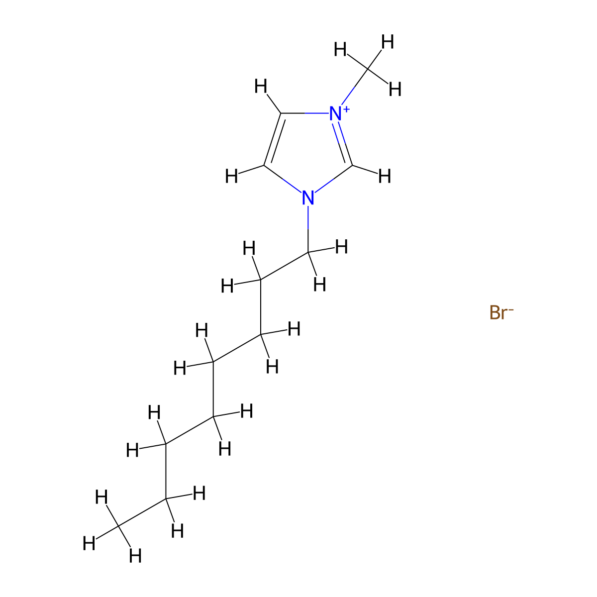 1-Methyl-3-n-octylimidazolium Bromide molecular structure, CAS 61545-99-1