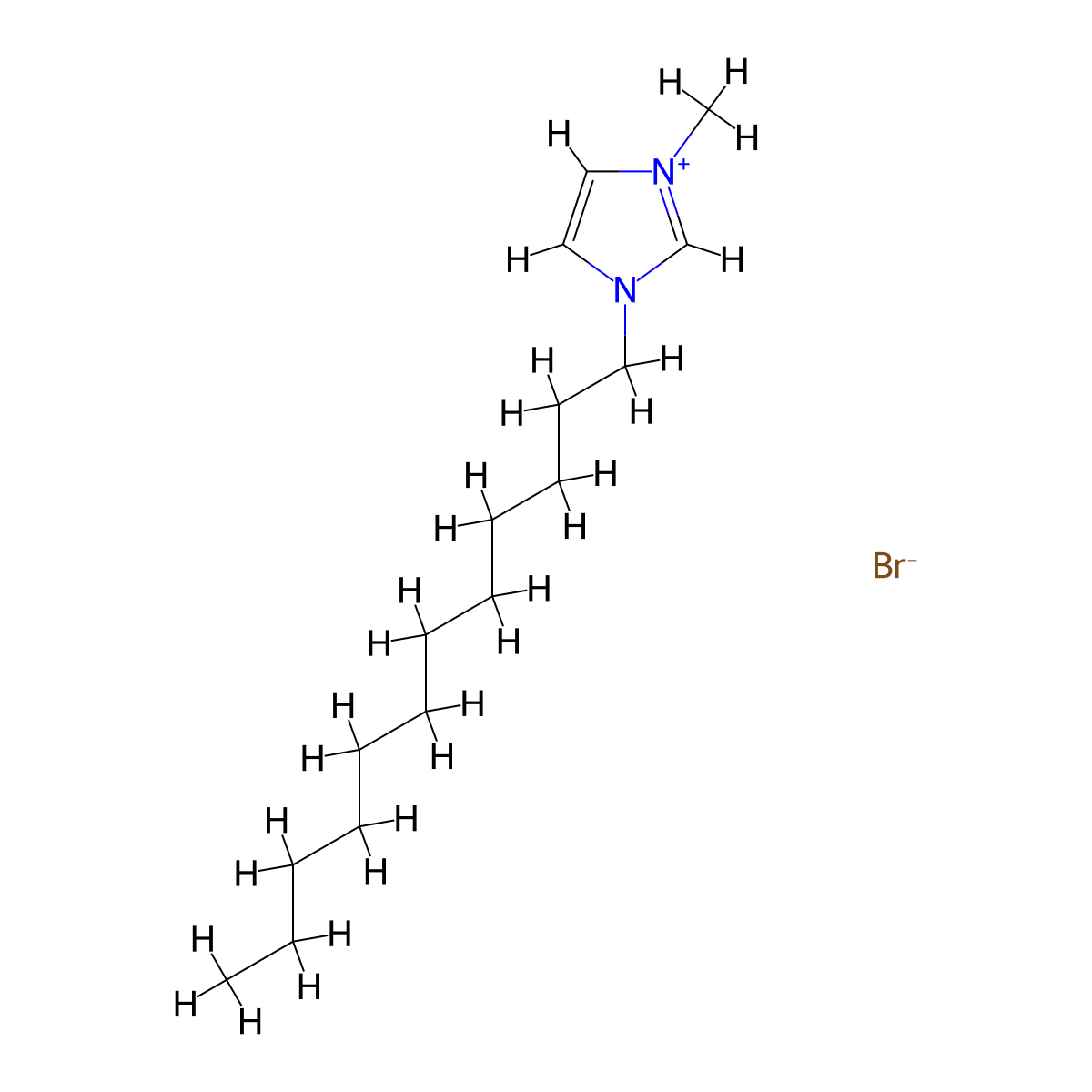 1-Dodecyl-3-methylimidazolium bromide molecular structure, CAS 61546-00-7