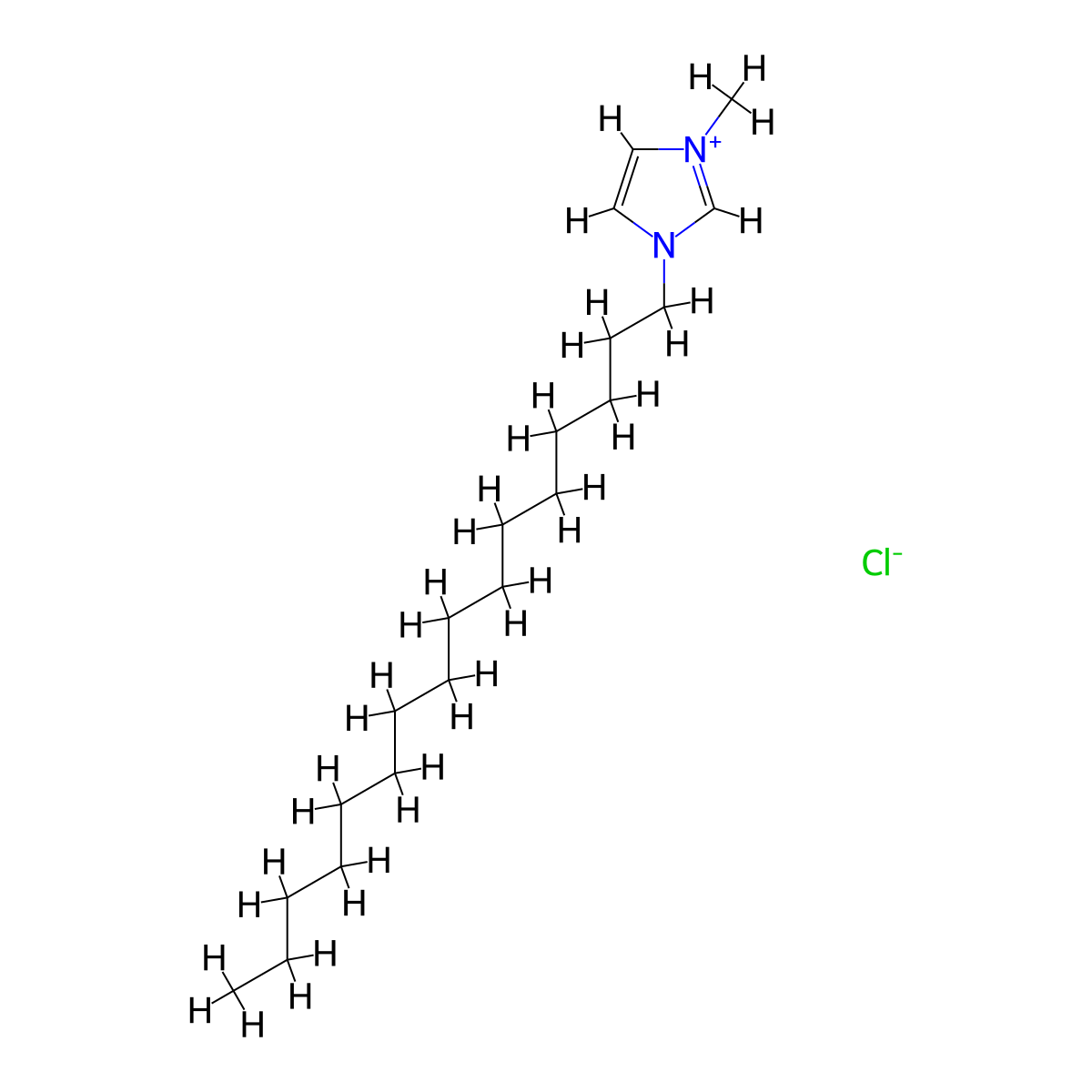 1-Hexadecyl-3-methylimidazolium Chloride molecular structure, CAS 61546-01-8