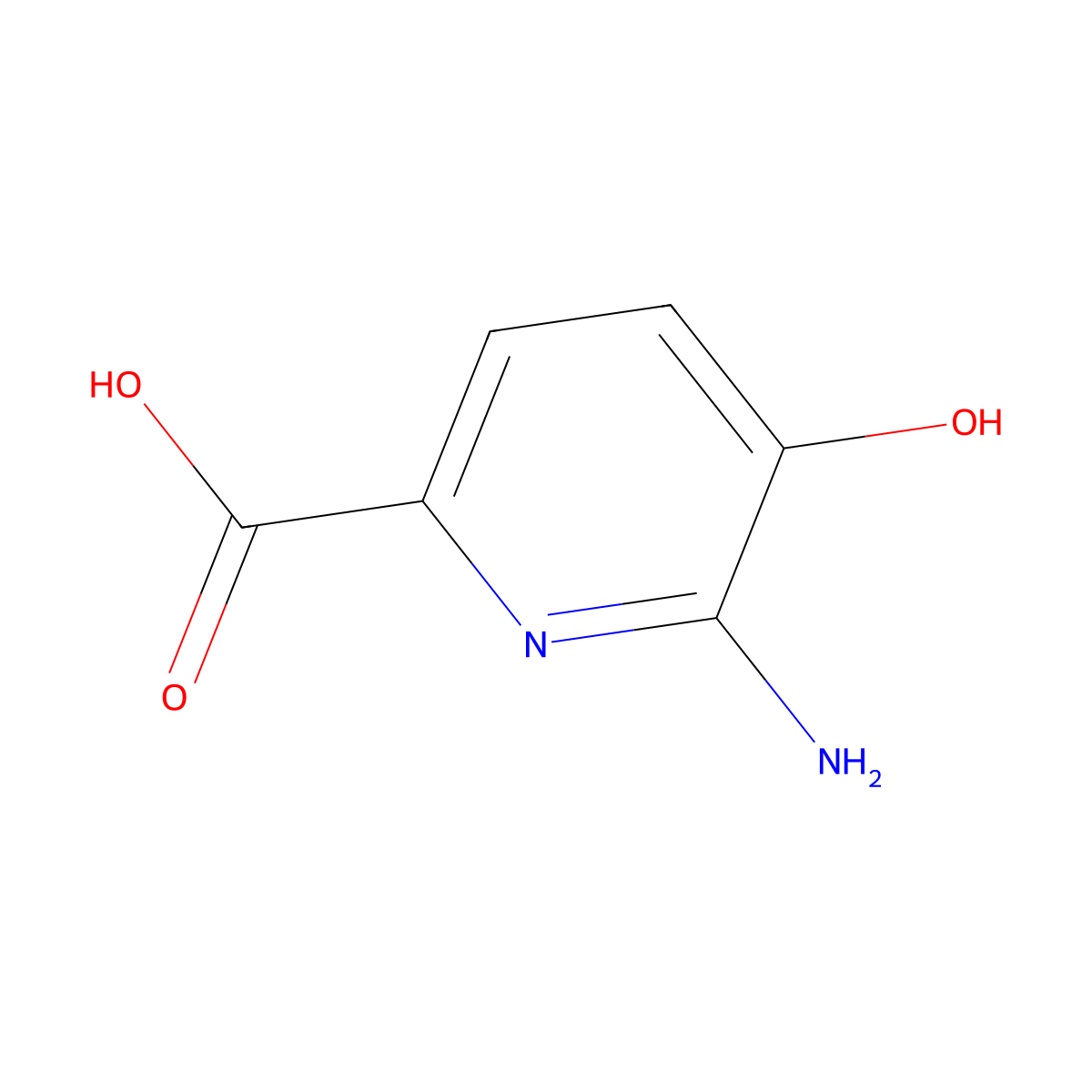 6-Amino-5-hydroxypicolinic acid molecular structure, CAS 61548-53-6