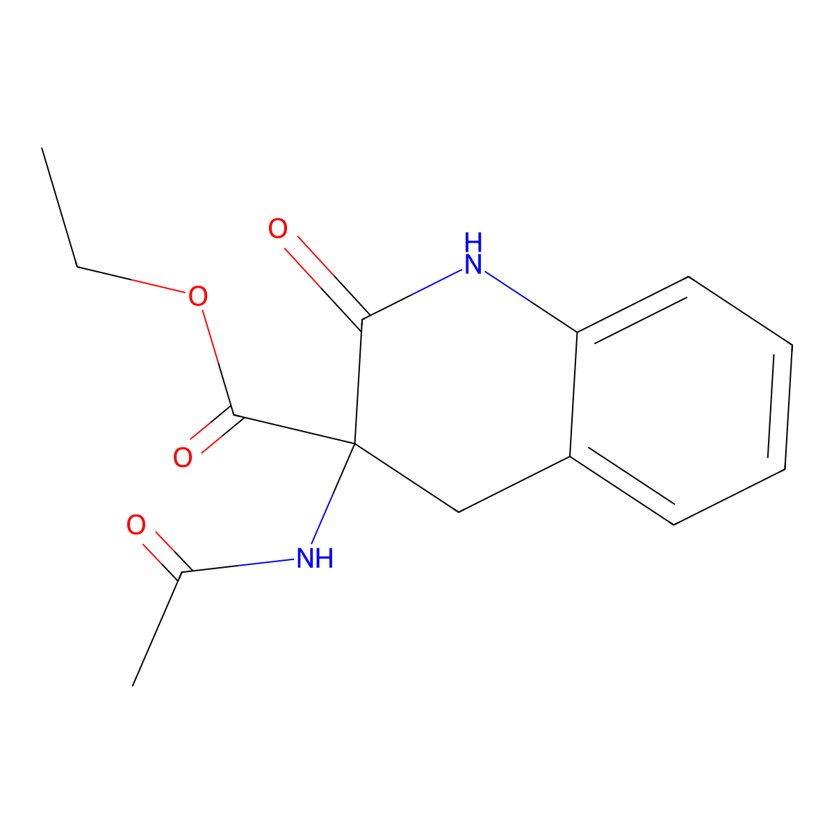 Ethyl 3-acetamido-2-oxo-1,2,3,4-tetrahydroquinoline-3-carboxylate molecular structure, CAS 61548-64-9