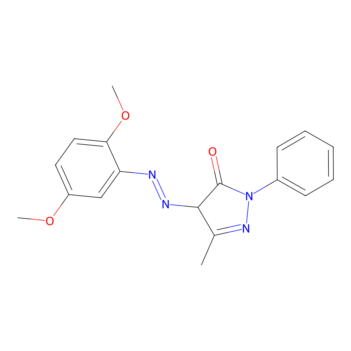 4-((2,5-Dimethoxyphenyl)diazenyl)-5-methyl-2-phenyl-2,4-dihydro-3H-pyrazol-3-one molecular structure, CAS 61550-73-0