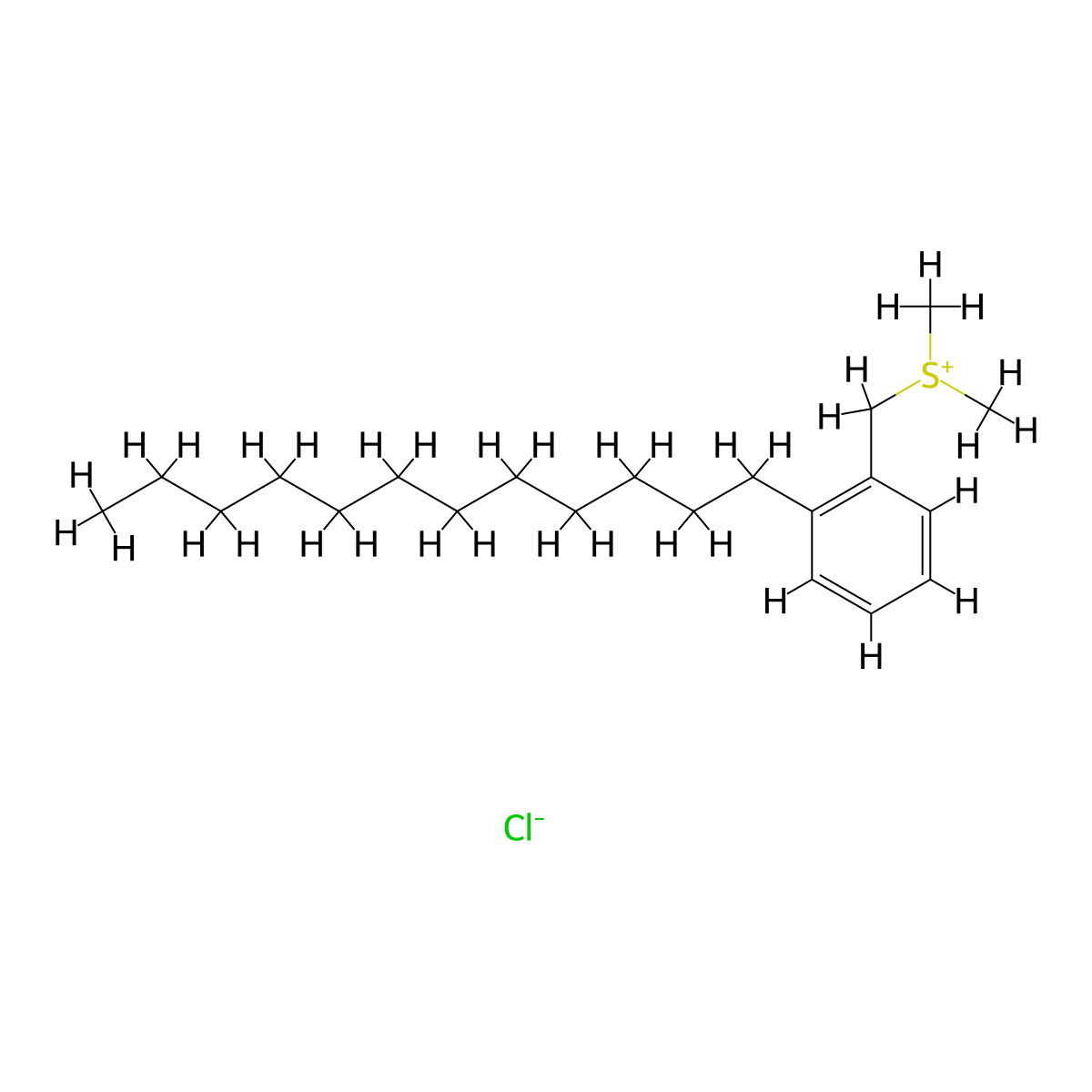 Sulfonium, ((dodecylphenyl)methyl)dimethyl-, chloride (1:1) molecular structure, CAS 61551-61-9