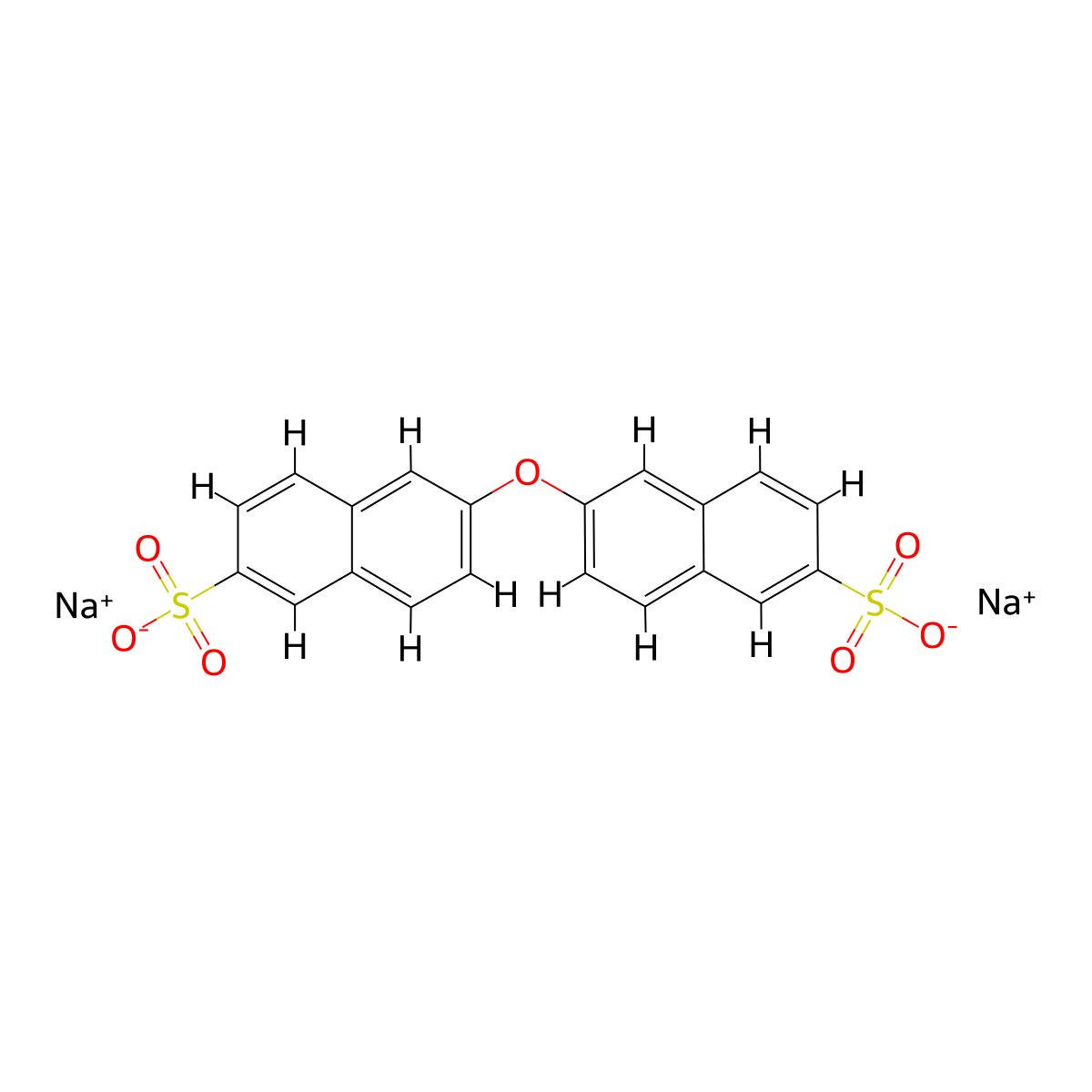 Disodium 6,6'-oxybis(2-naphthalenesulfonate) molecular structure, CAS 61551-82-4