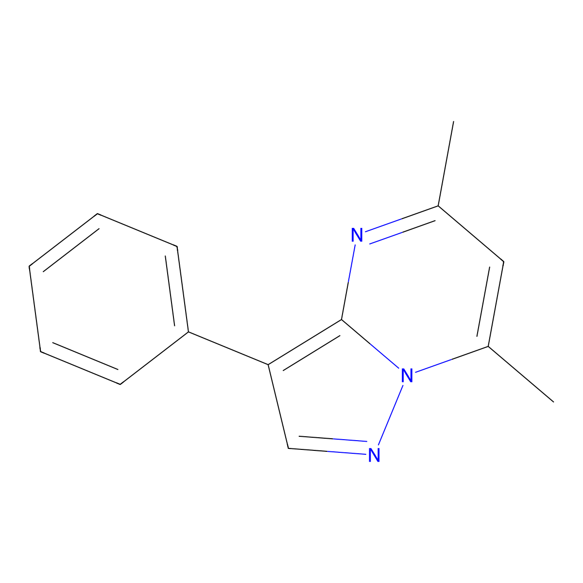 5,7-Dimethyl-3-phenylpyrazolo[1,5-a]pyrimidine molecular structure, CAS 61552-61-2