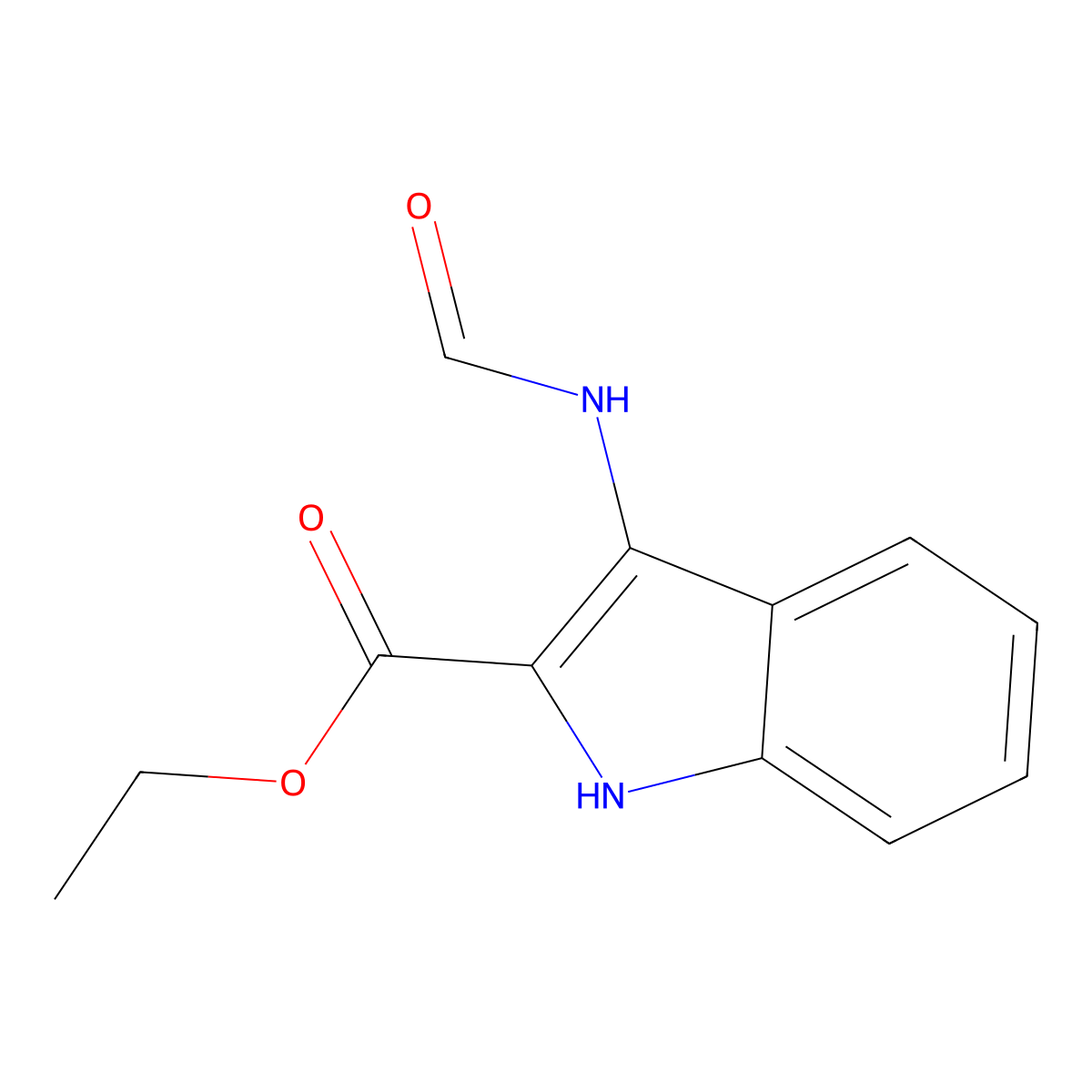 1H-Indole-2-carboxylic acid, 3-(formylamino)-, ethyl ester molecular structure, CAS 61553-72-8