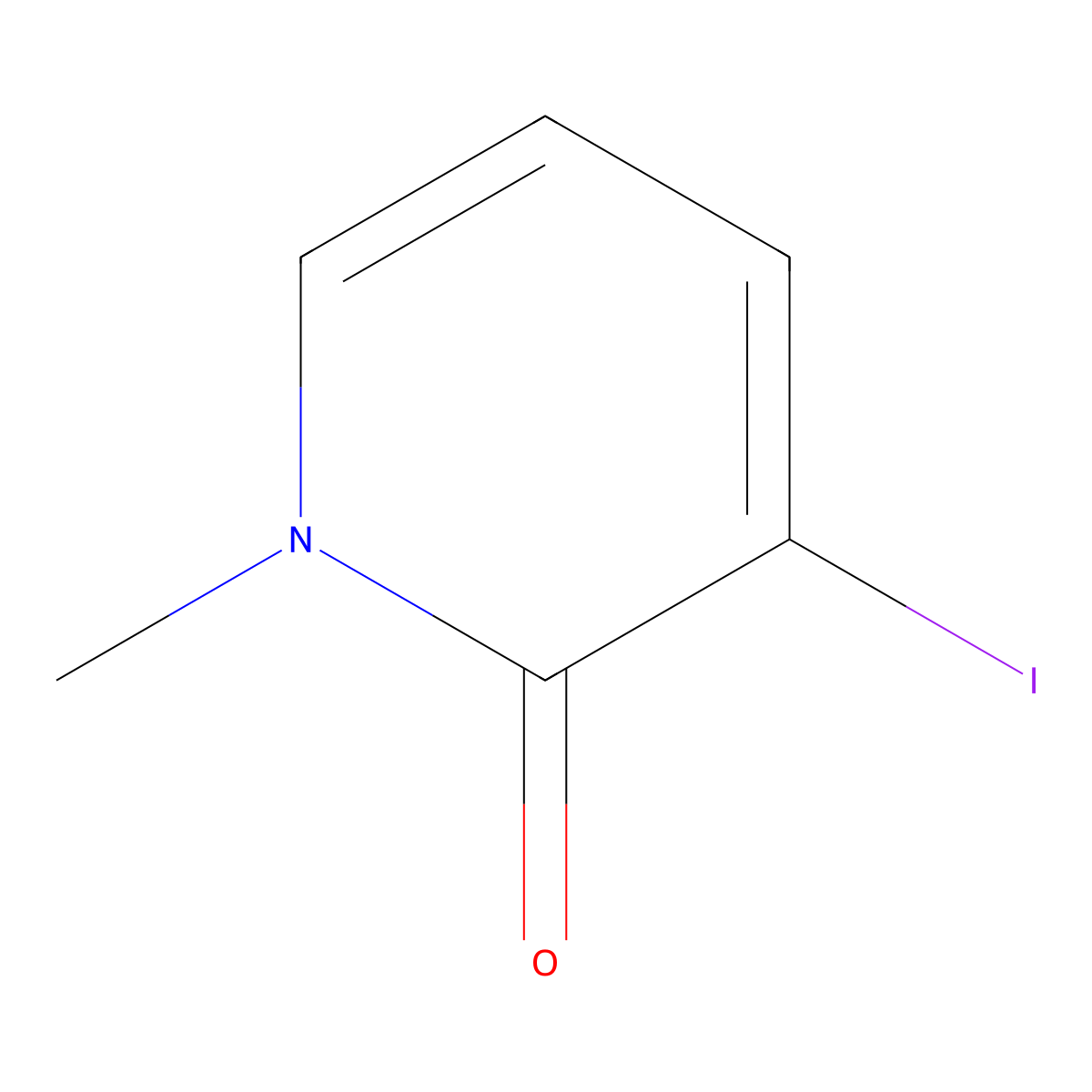 3-Iodo-1-methylpyridin-2(1H)-one molecular structure, CAS 615534-44-6