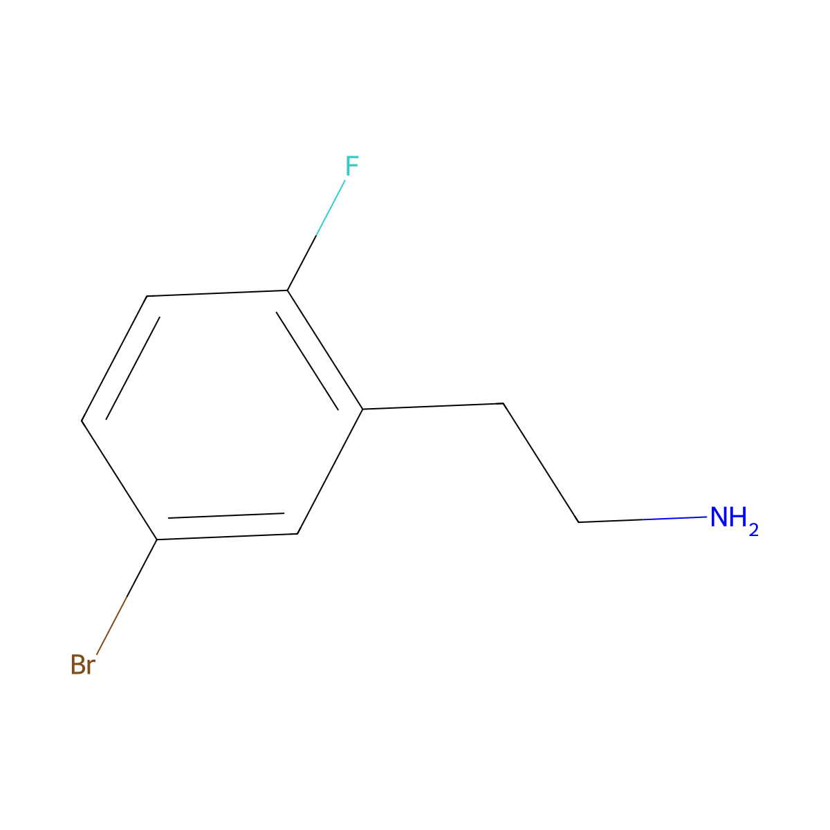 2-(5-Bromo-2-fluorophenyl)ethan-1-amine molecular structure, CAS 615534-62-8