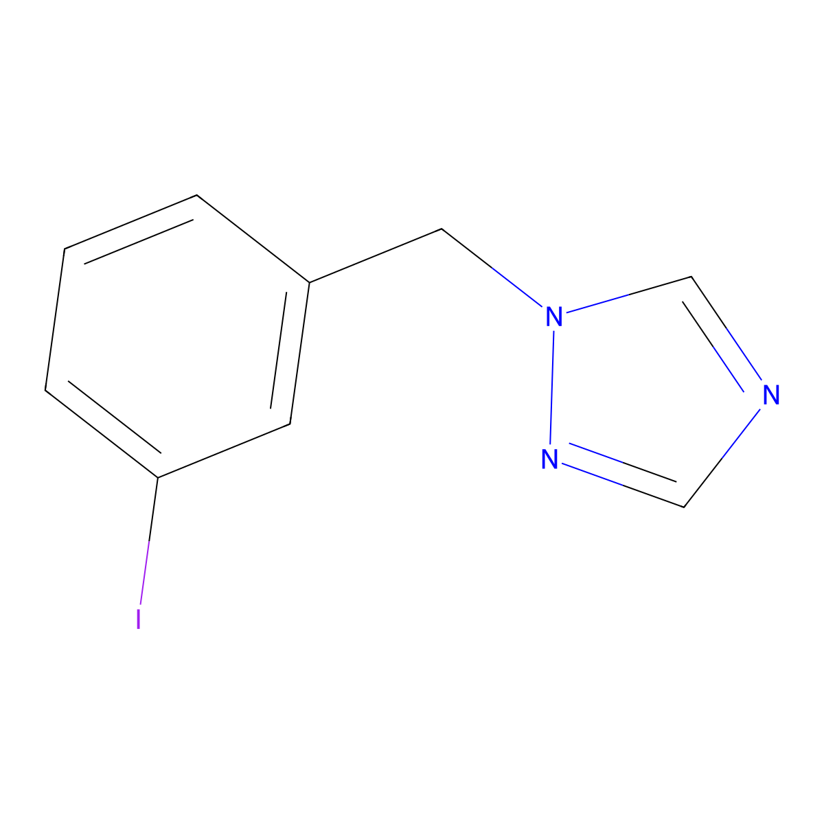 1-(3-Iodobenzyl)-1H-1,2,4-triazole molecular structure, CAS 615534-73-1