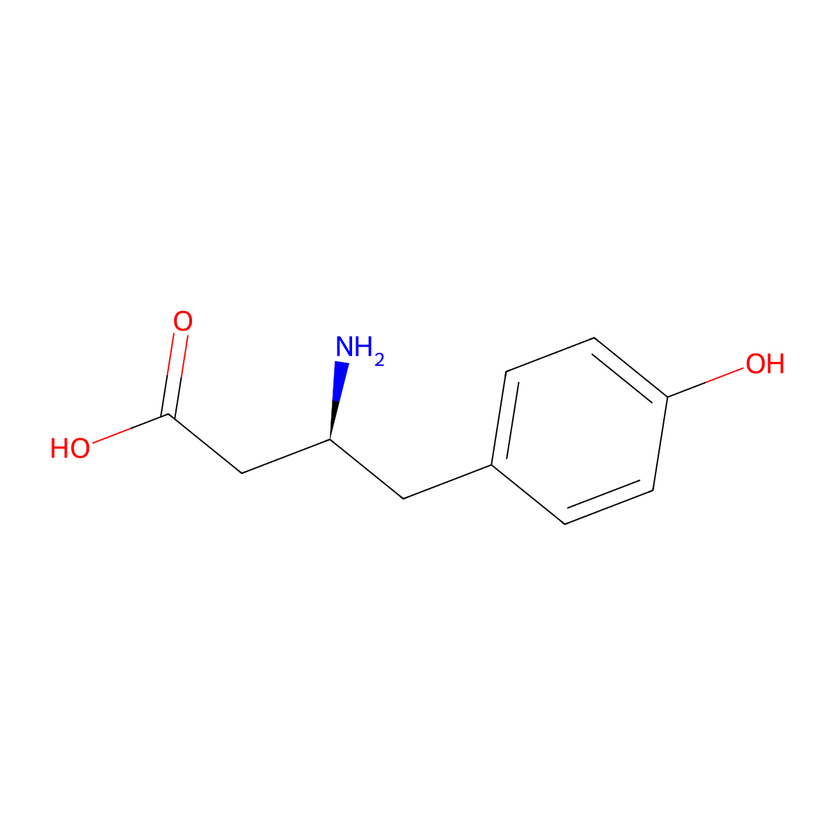 (3S)-3-amino-4-(4-hydroxyphenyl)butanoic acid molecular structure, CAS 615537-19-4