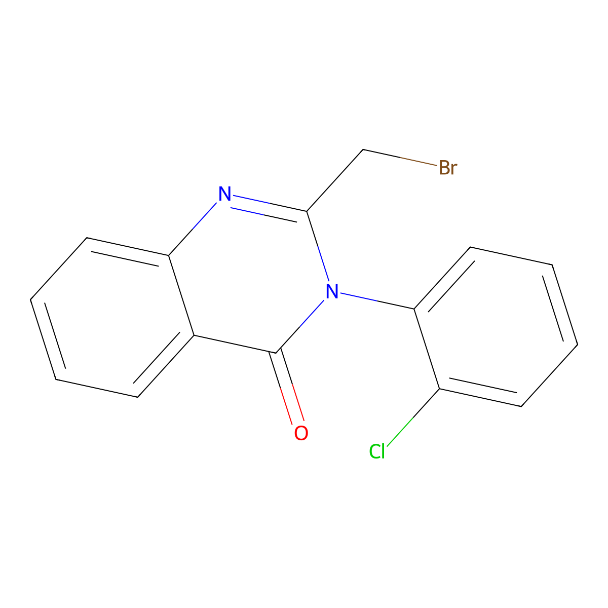 2-(Bromomethyl)-3-(2-chlorophenyl)quinazolin-4-one molecular structure, CAS 61554-50-5