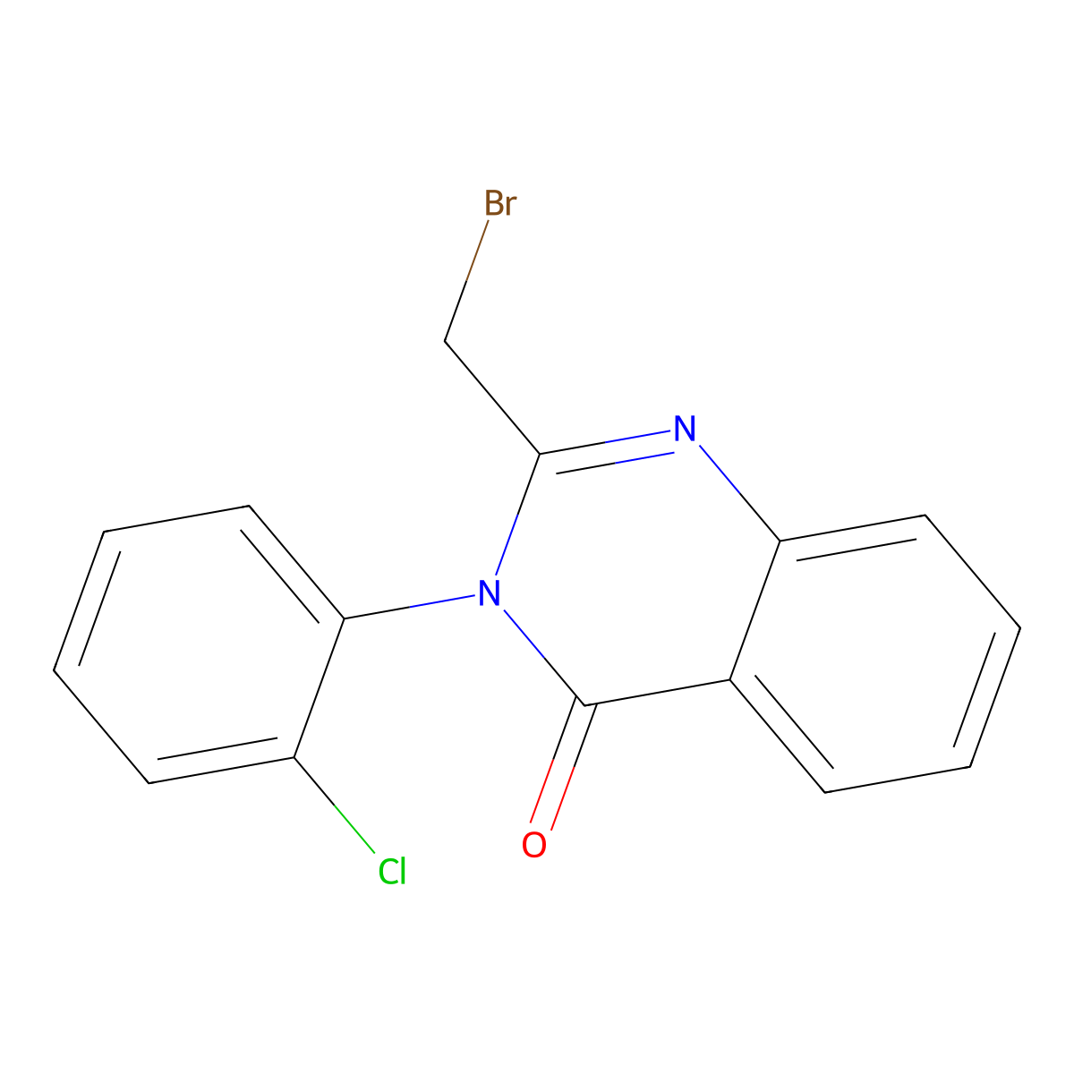 2-(Bromomethyl)-3-(2-chlorophenyl)quinazolin-4-one molecular structure, CAS 61554-50-5