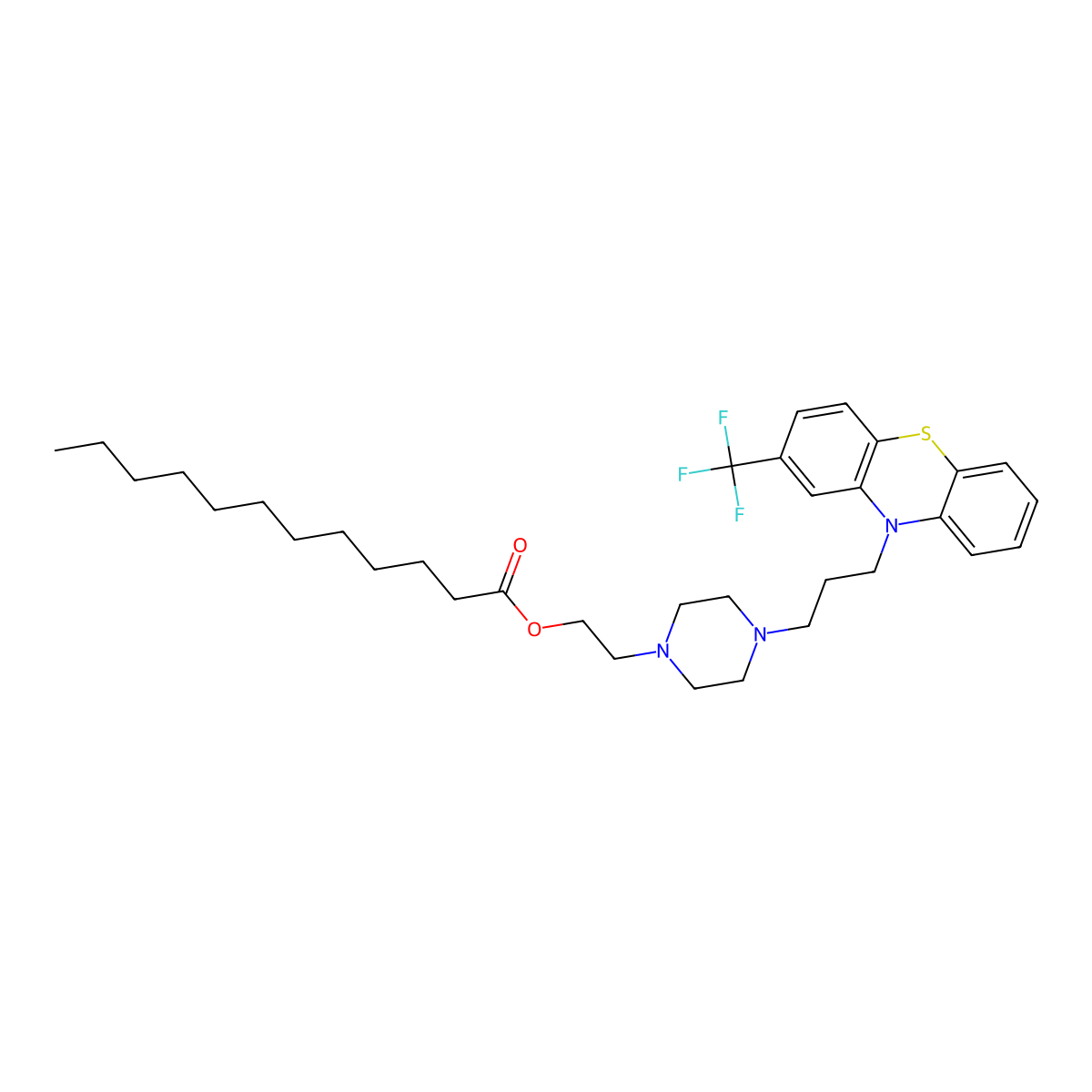Fluphenazine dodecanoate molecular structure, CAS 61555-18-8