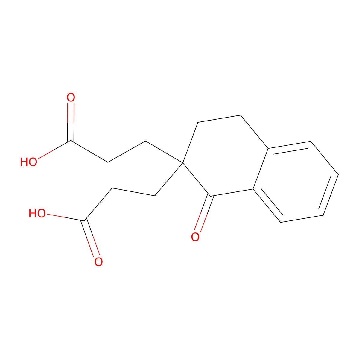3,3'-(1-Oxo-1,2,3,4-tetrahydronaphthalene-2,2-diyl)dipropanoic acid molecular structure, CAS 61555-24-6