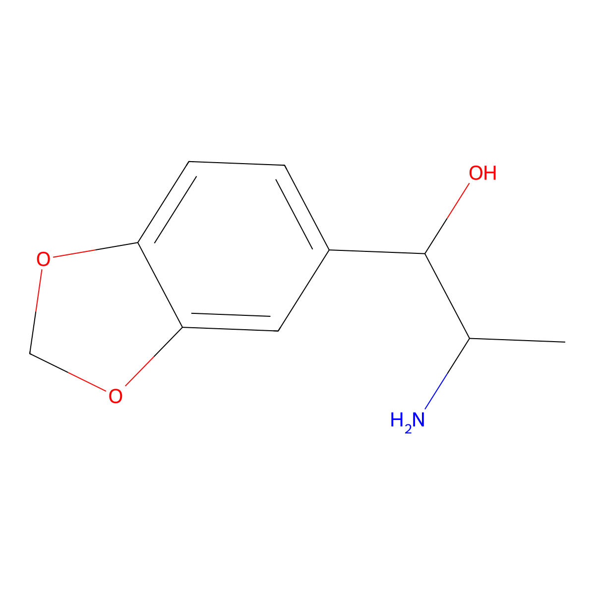 2-Amino-1-(2H-1,3-benzodioxol-5-yl)propan-1-ol molecular structure, CAS 61555-32-6