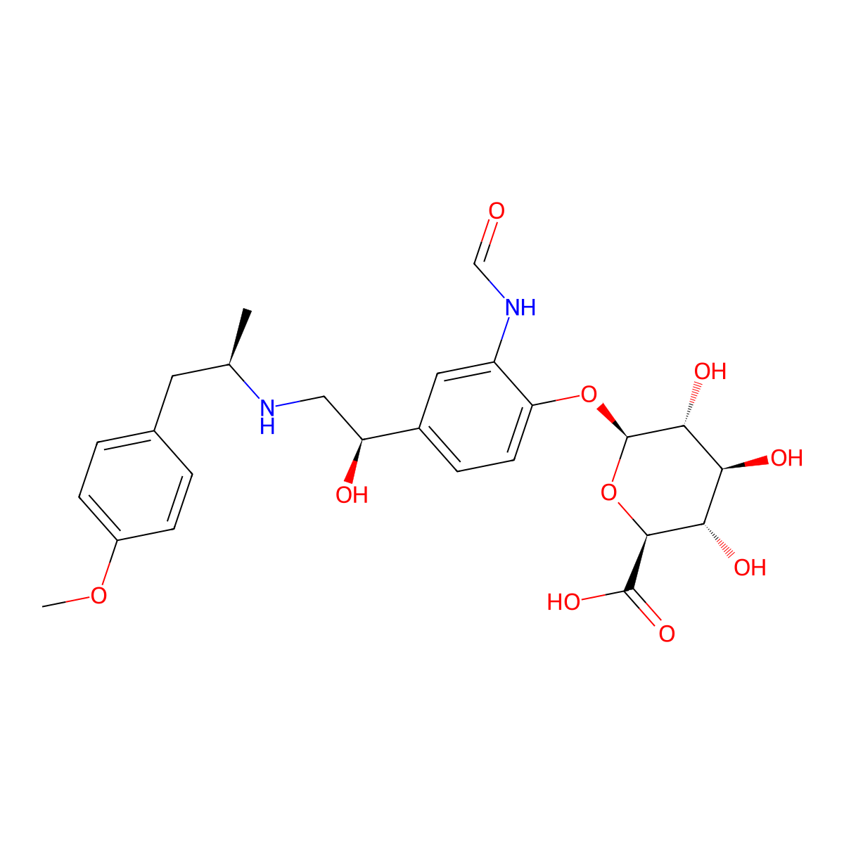Formoterol beta-D-glucuronide molecular structure, CAS 615551-59-2