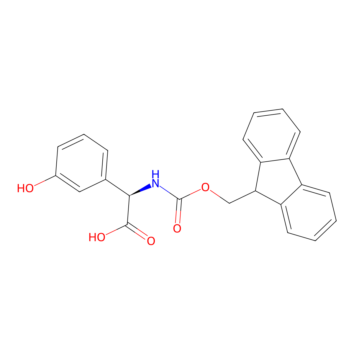 (r)-a-(Fmoc-amino)-3-hydroxy-benzeneacetic acid molecular structure, CAS 615553-60-1