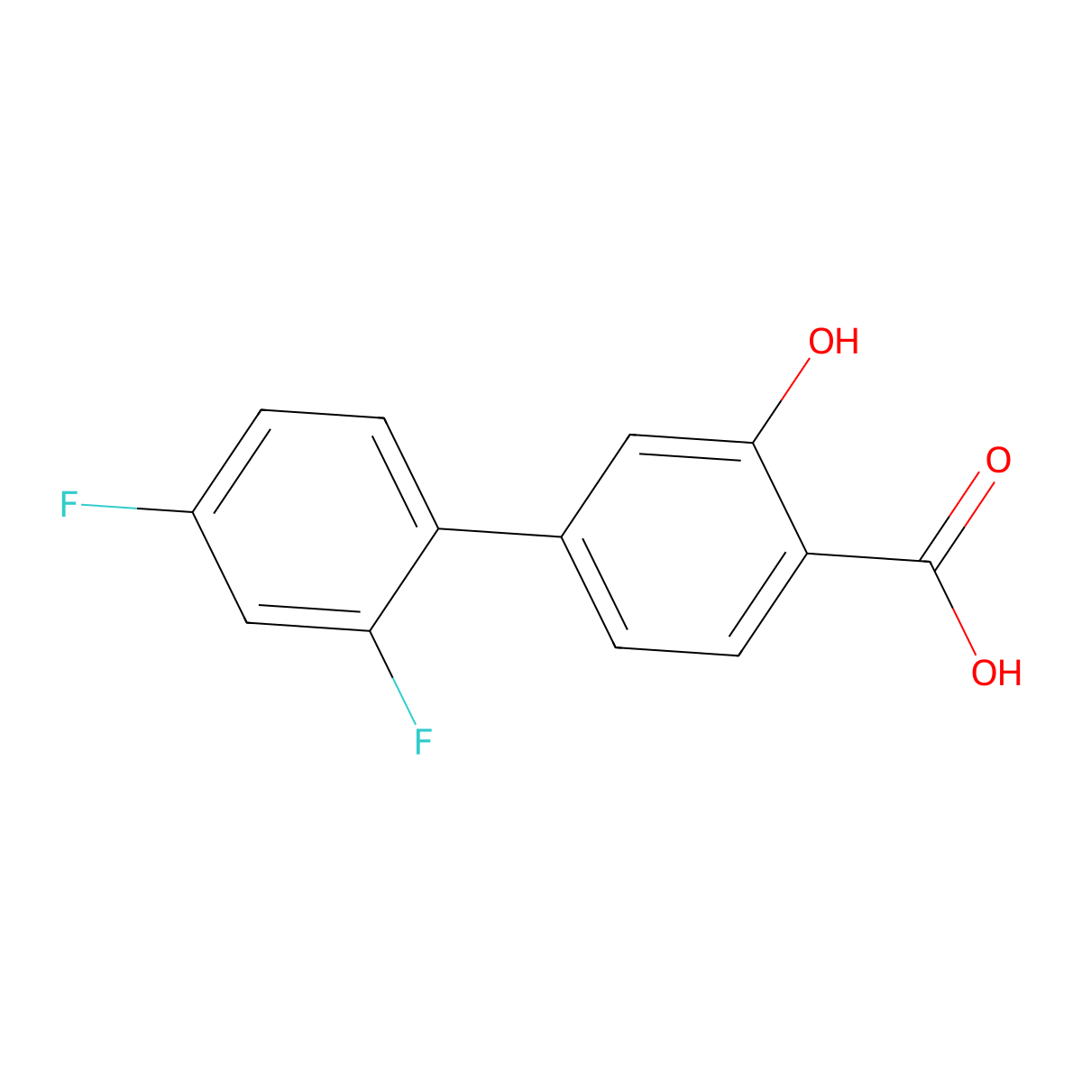 4-(2,4-Difluorophenyl)-2-hydroxybenzoic acid molecular structure, CAS 615557-17-0