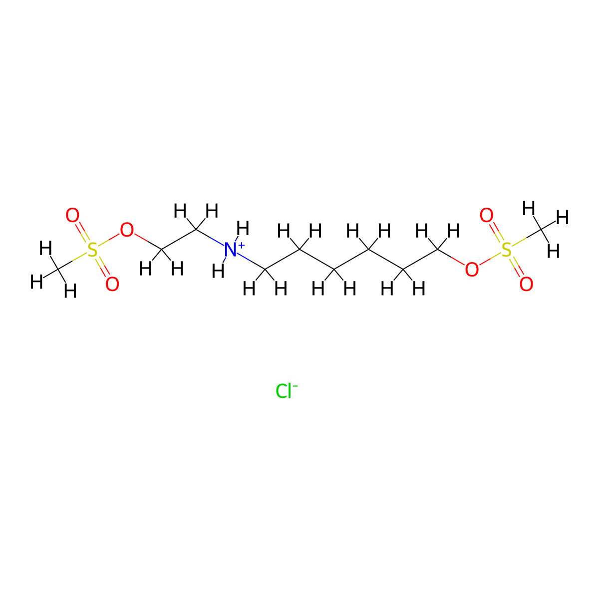 1-Hexanol, 6-((2-hydroxyethyl)amino)-, dimethanesulfonate (ester), hydrochloride molecular structure, CAS 61556-91-0