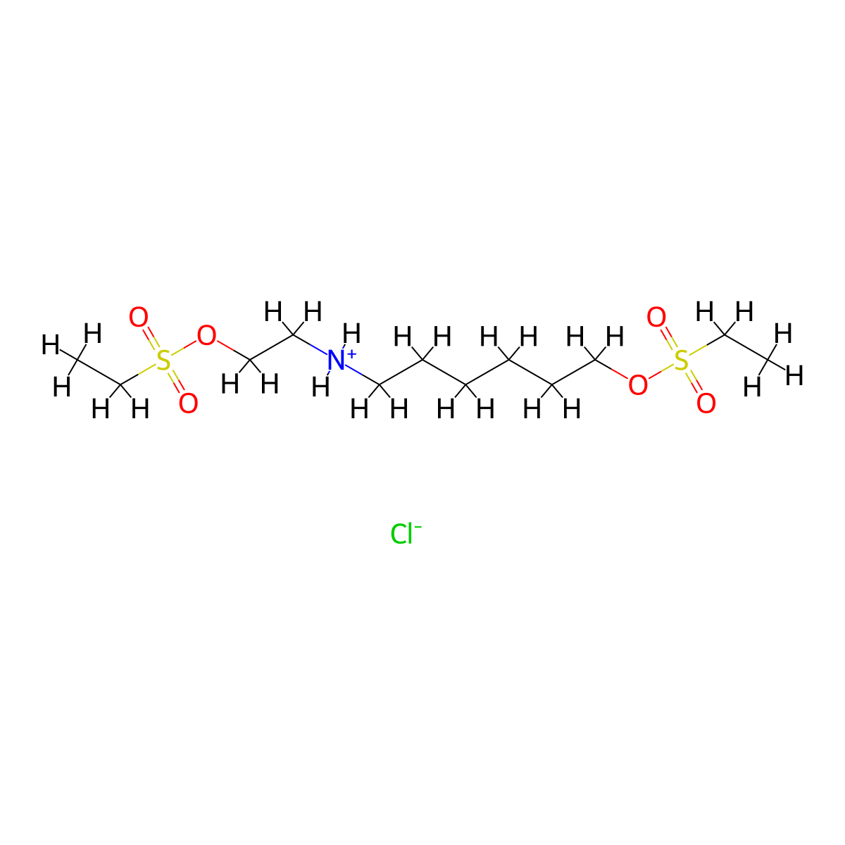 1-Hexanol, 6-((2-hydroxyethyl)amino)-, diethanesulfonate (ester), hydrochloride molecular structure, CAS 61556-92-1