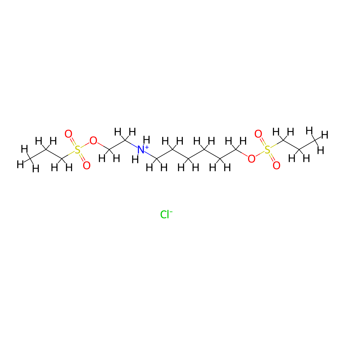 1-Hexanol, 6-((2-hydroxyethyl)amino)-, dipropanesulfonate (ester), hydrochloride molecular structure, CAS 61556-93-2