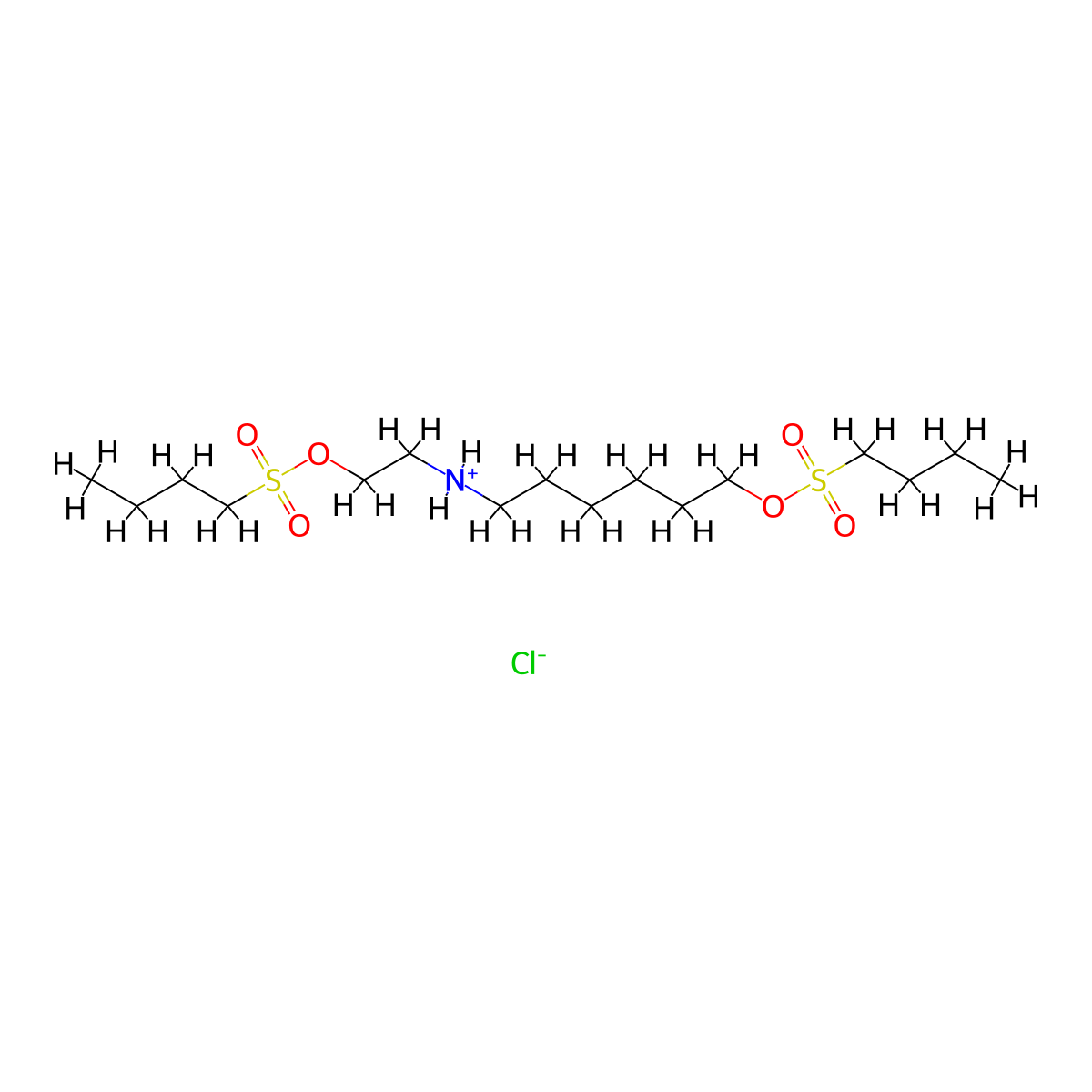 1-Hexanol, 6-((2-hydroxyethyl)amino)-, dibutanesulfonate (ester), hydrochloride molecular structure, CAS 61556-94-3