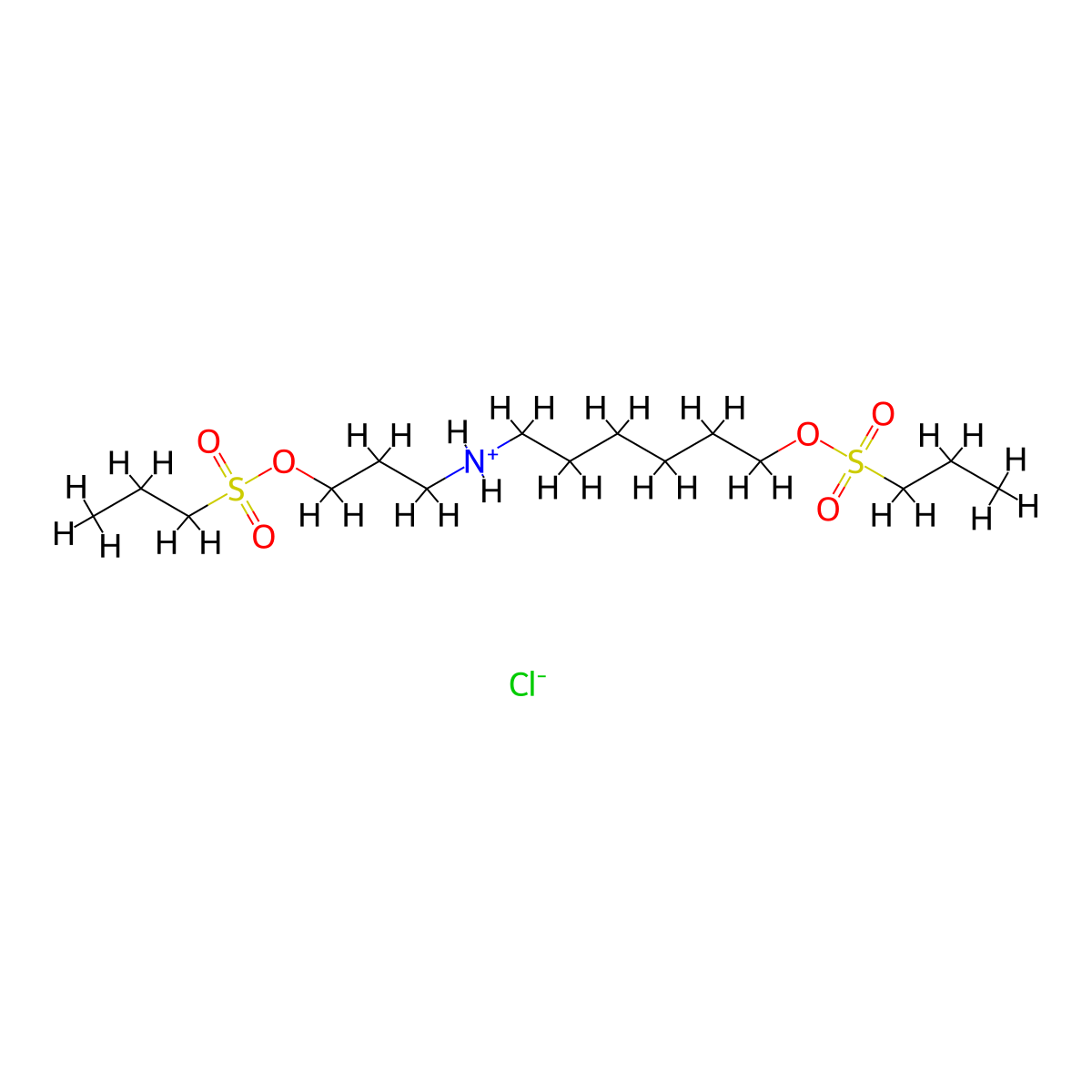 1-Hexanol, 6-((3-hydroxypropyl)amino)-, dipropanesulfonate (ester), hydrochloride molecular structure, CAS 61556-97-6