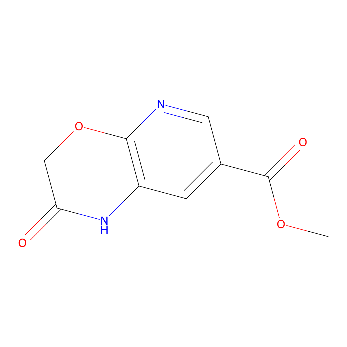 Methyl 2-oxo-2,3-dihydro-1H-pyrido[2,3-b][1,4]oxazine-7-carboxylate molecular structure, CAS 615568-47-3