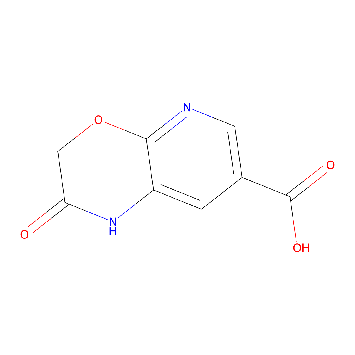 2-oxo-1H,2H,3H-pyrido(2,3-b)(1,4)oxazine-7-carboxylic acid molecular structure, CAS 615568-49-5