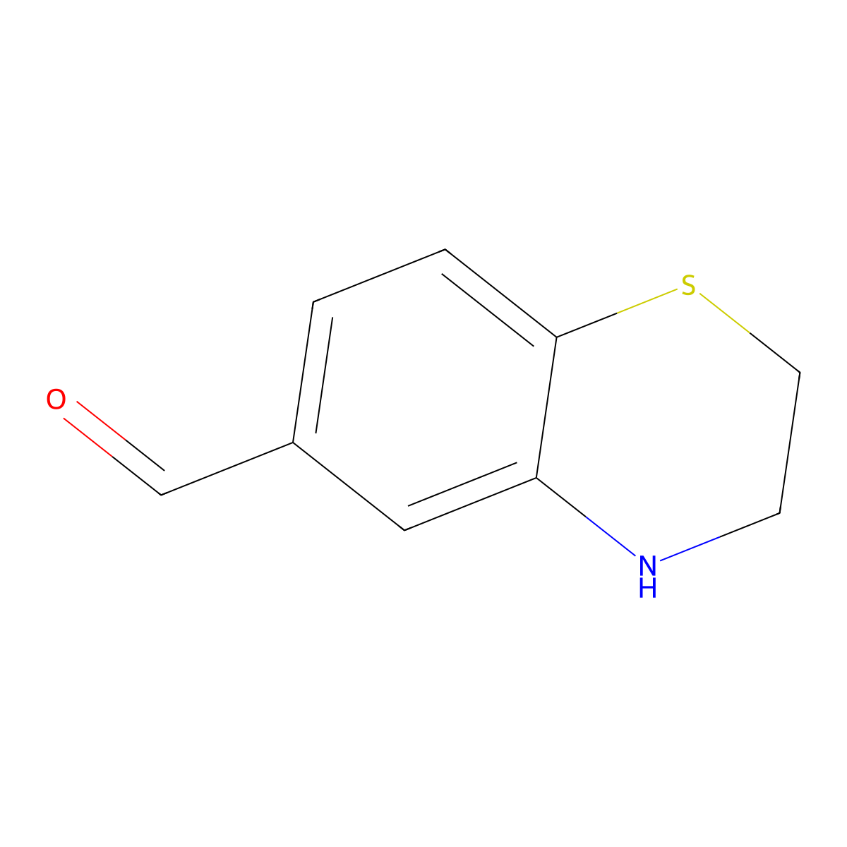 3,4-dihydro-2H-1,4-benzothiazine-6-carbaldehyde molecular structure, CAS 615568-54-2