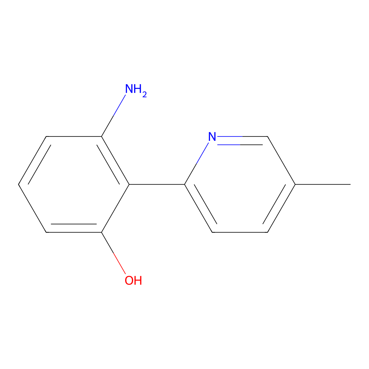 3-Amino-2-(5-methyl-2-pyridinyl)phenol molecular structure, CAS 615572-76-4