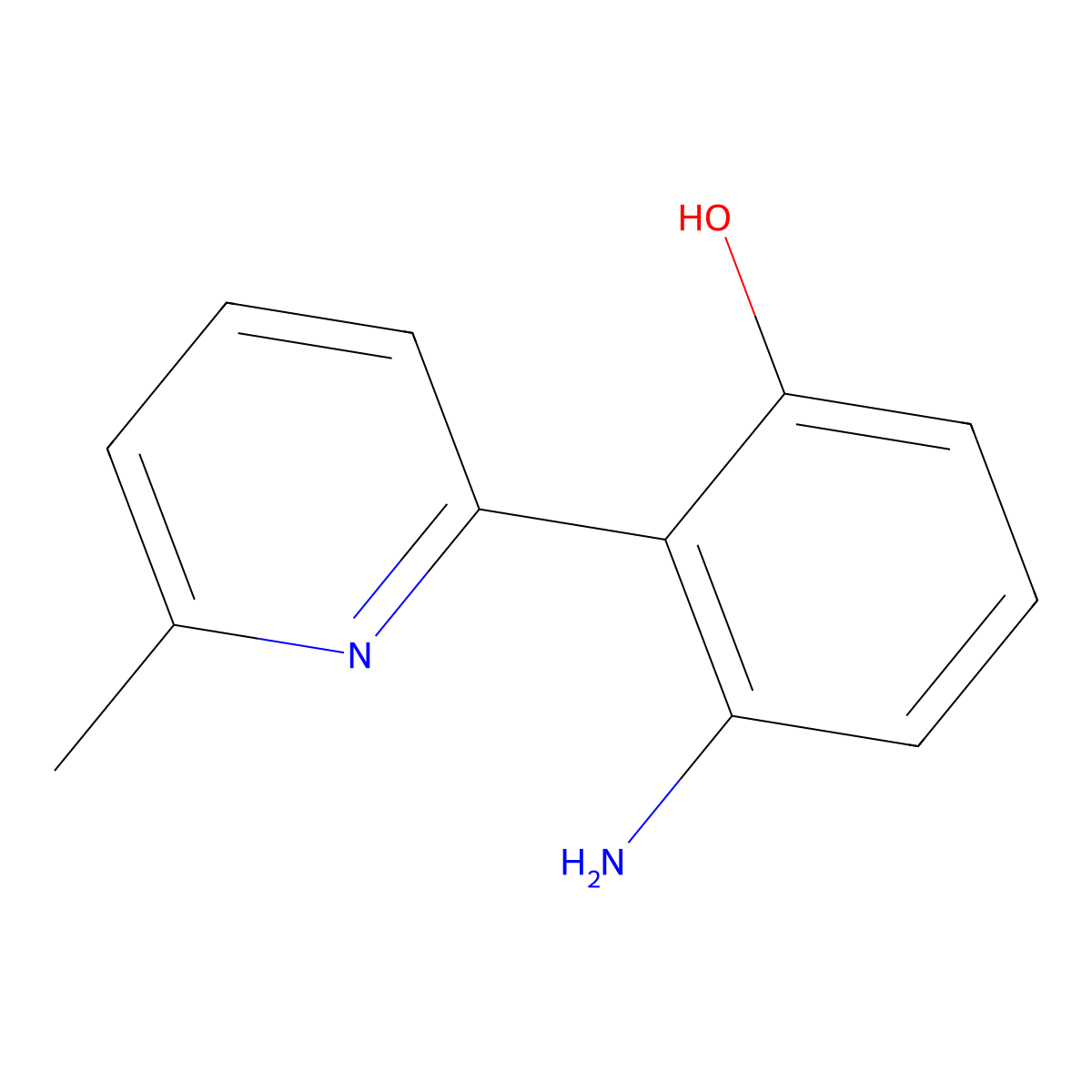 3-Amino-2-(6-methyl-2-pyridinyl)phenol molecular structure, CAS 615572-77-5