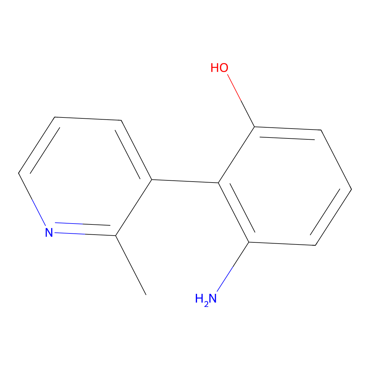 3-Amino-2-(2-methyl-3-pyridinyl)phenol molecular structure, CAS 615572-94-6