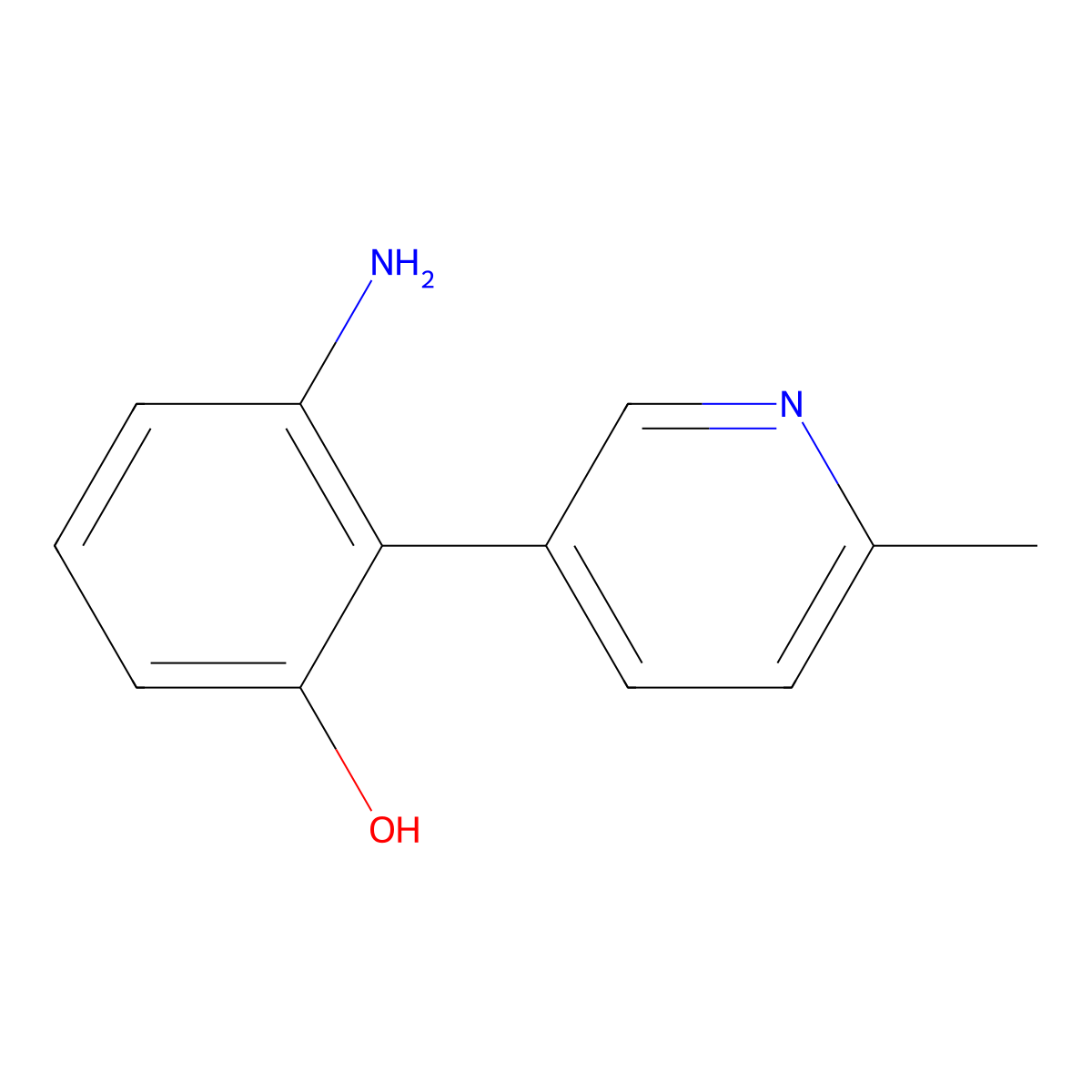 3-Amino-2-(6-methyl-3-pyridinyl)phenol molecular structure, CAS 615572-97-9