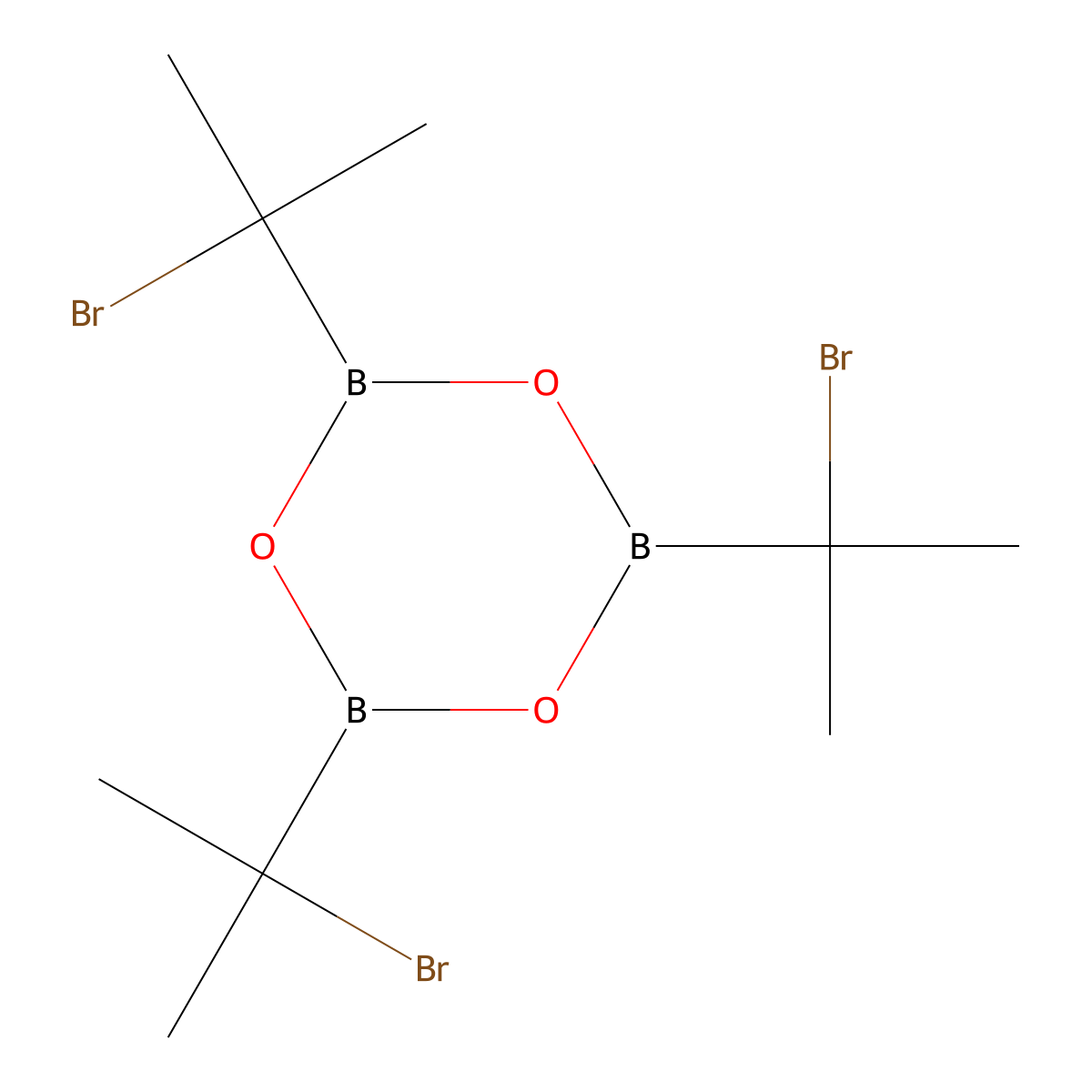 Tris(2-bromopropan-2-yl)-1,3,5,2,4,6-trioxatriborinane molecular structure, CAS 615573-48-3