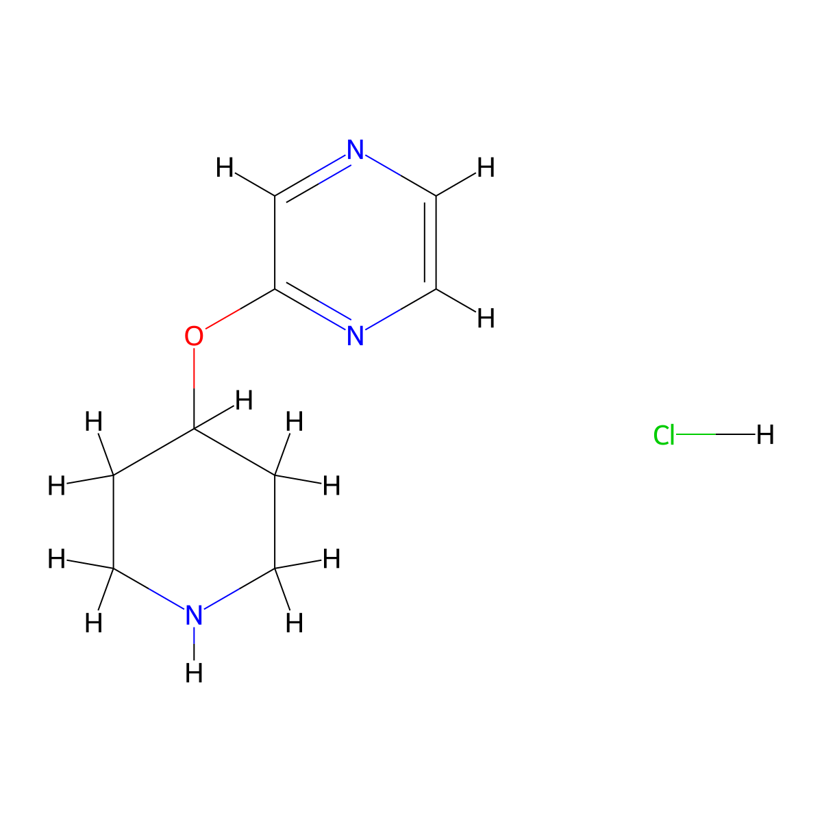2-(Piperidin-4-yloxy)pyrazine hydrochloride molecular structure, CAS 615576-64-2