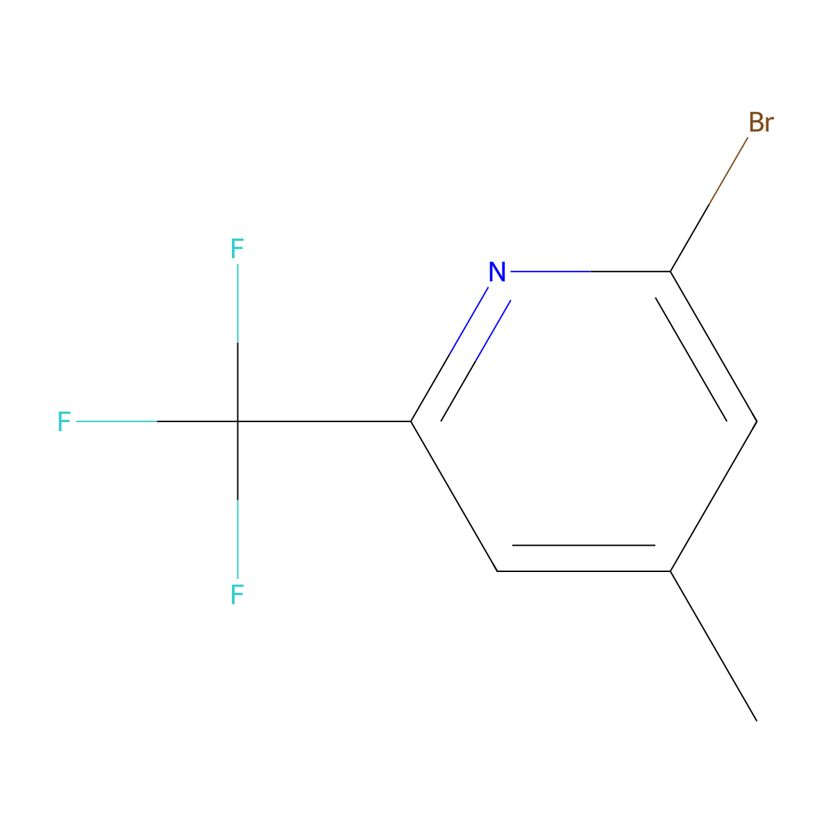 2-Bromo-4-methyl-6-(trifluoromethyl)pyridine molecular structure, CAS 615580-44-4