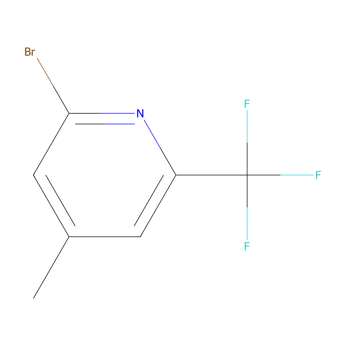 2-Bromo-4-methyl-6-(trifluoromethyl)pyridine molecular structure, CAS 615580-44-4