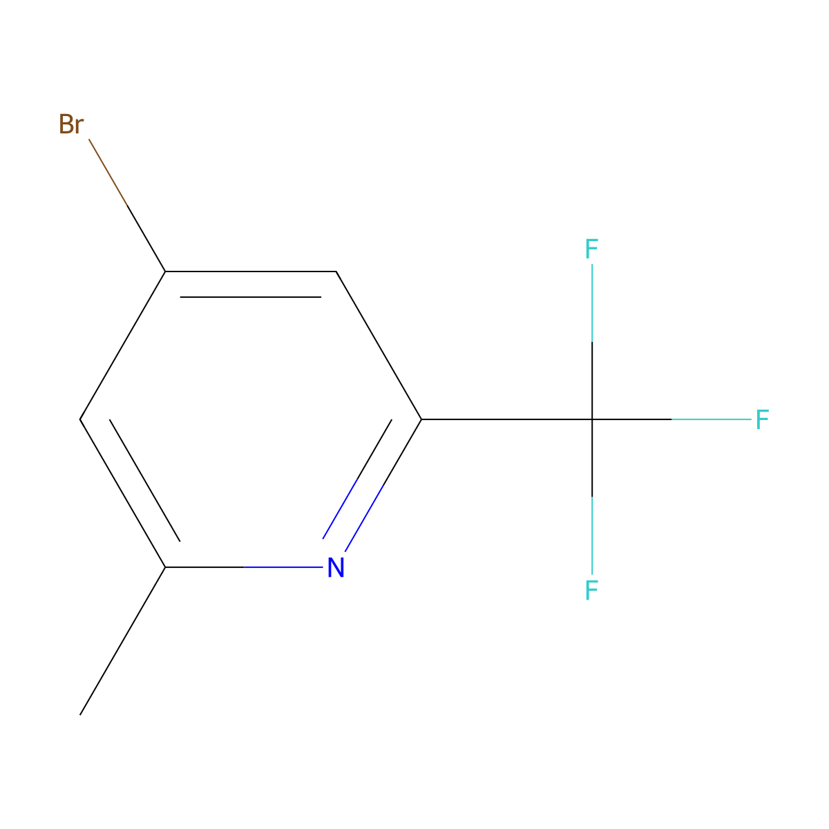 4-Bromo-2-methyl-6-(trifluoromethyl)pyridine molecular structure, CAS 615580-45-5