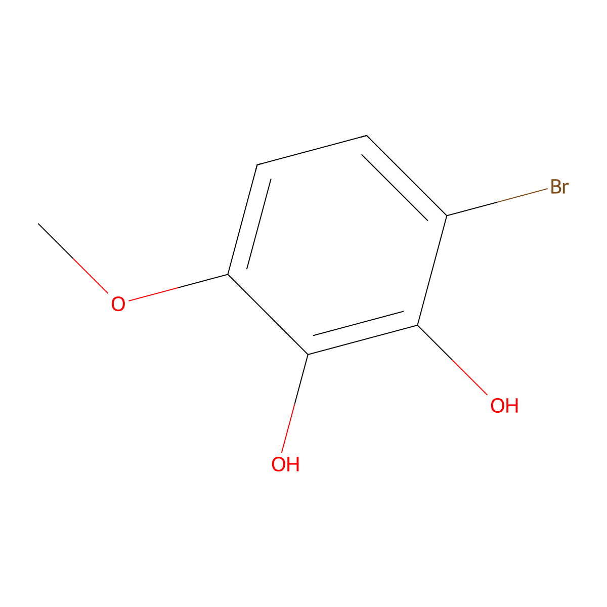 3-Bromo-6-methoxybenzene-1,2-diol molecular structure, CAS 61559-82-8