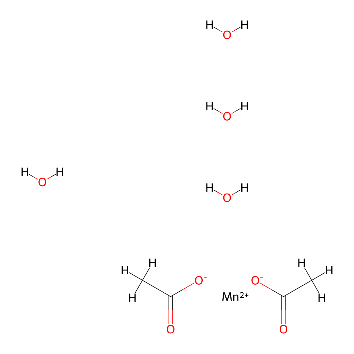 Manganese acetate tetrahydrate , Manganese acetate tetrahydrate molecular structure, CAS 6156-78-1