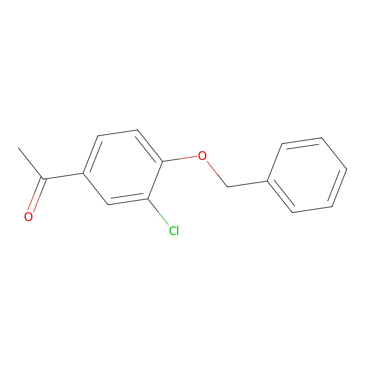 Ethanone, 1-[3-chloro-4-(phenylmethoxy)phenyl]- molecular structure, CAS 61560-88-1
