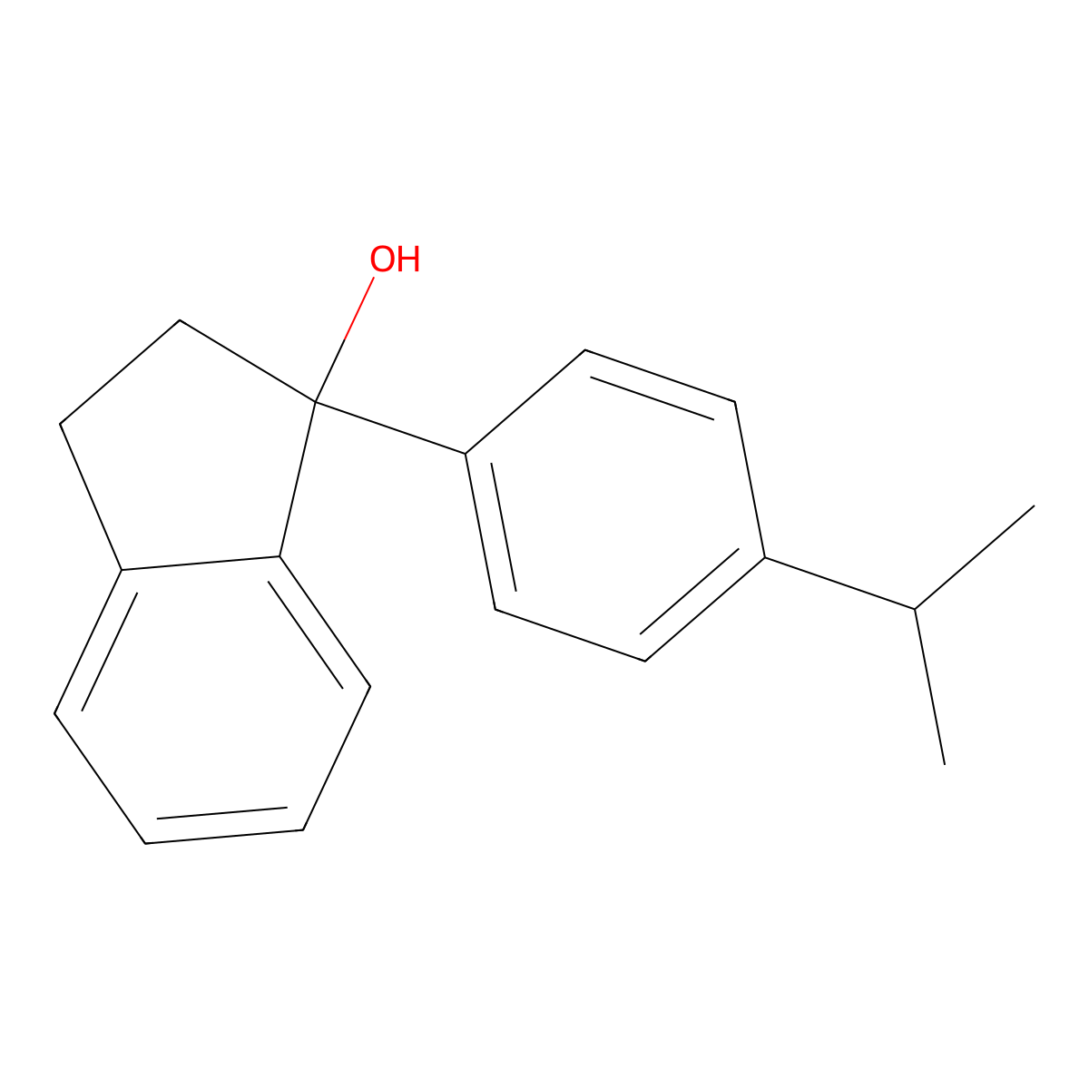 1-[4-(Propan-2-yl)phenyl]-2,3-dihydro-1H-inden-1-ol molecular structure, CAS 61561-61-3