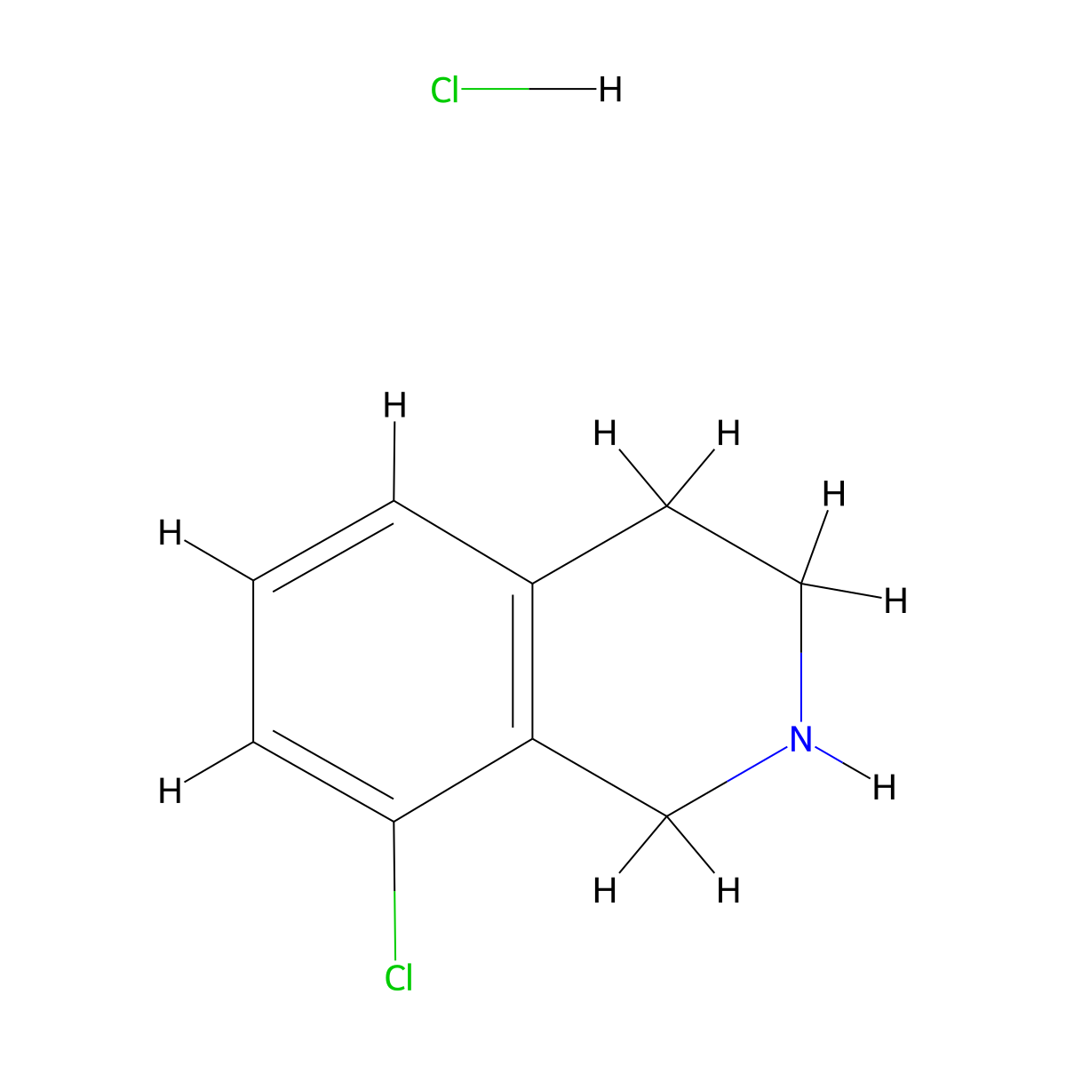 8-Chloro-1,2,3,4-tetrahydroisoquinoline hydrochloride molecular structure, CAS 61563-33-5
