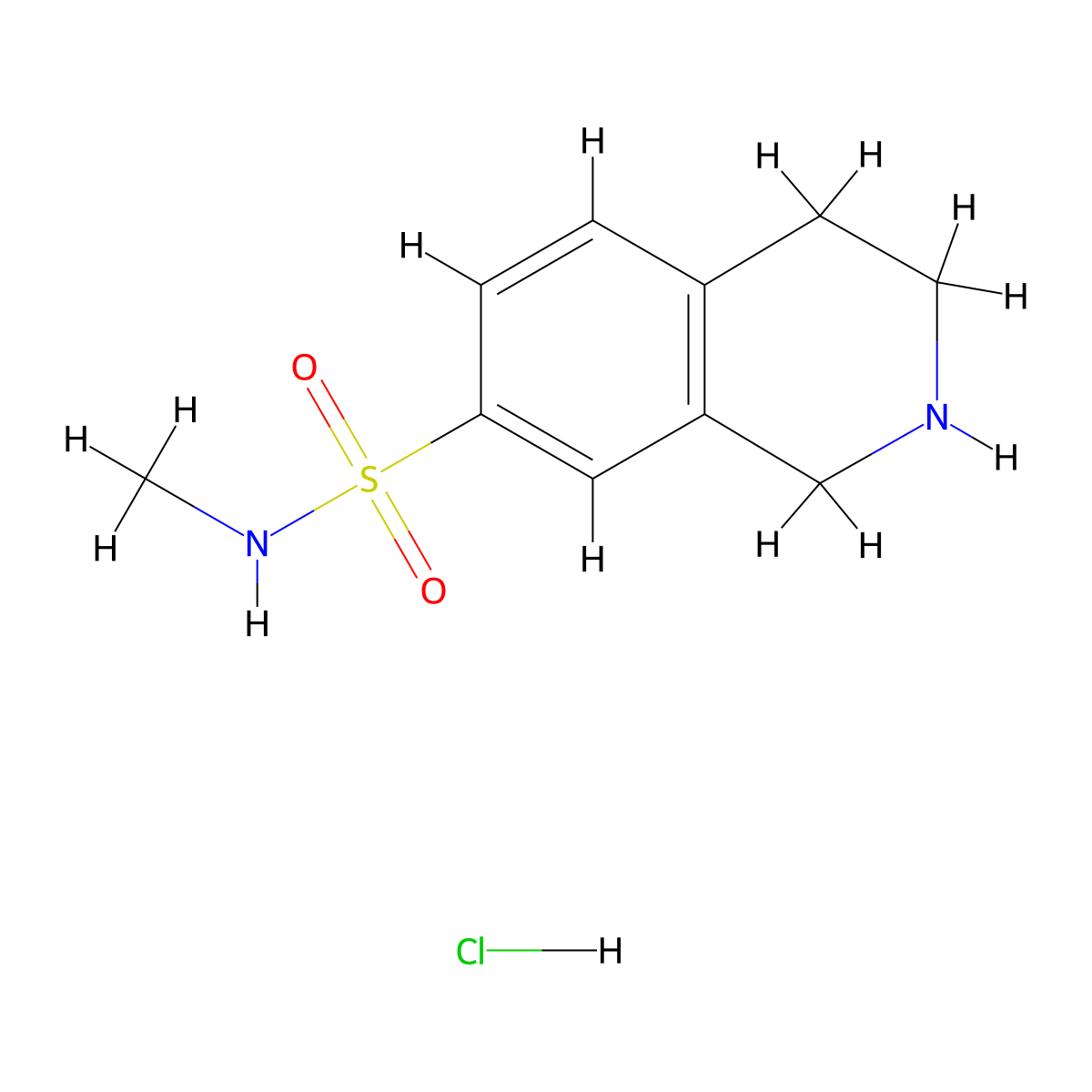 7-Methylaminosulfonyl-1,2,3,4-tetrahydro-isoquinoline hydrochloride molecular structure, CAS 61563-41-5