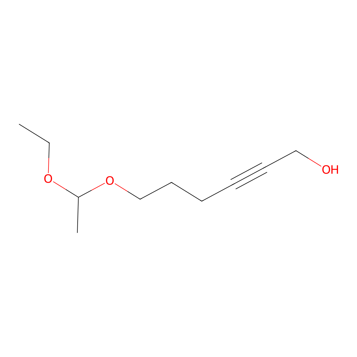 2-Hexyn-1-ol, 6-(1-ethoxyethoxy)- molecular structure, CAS 61565-20-6